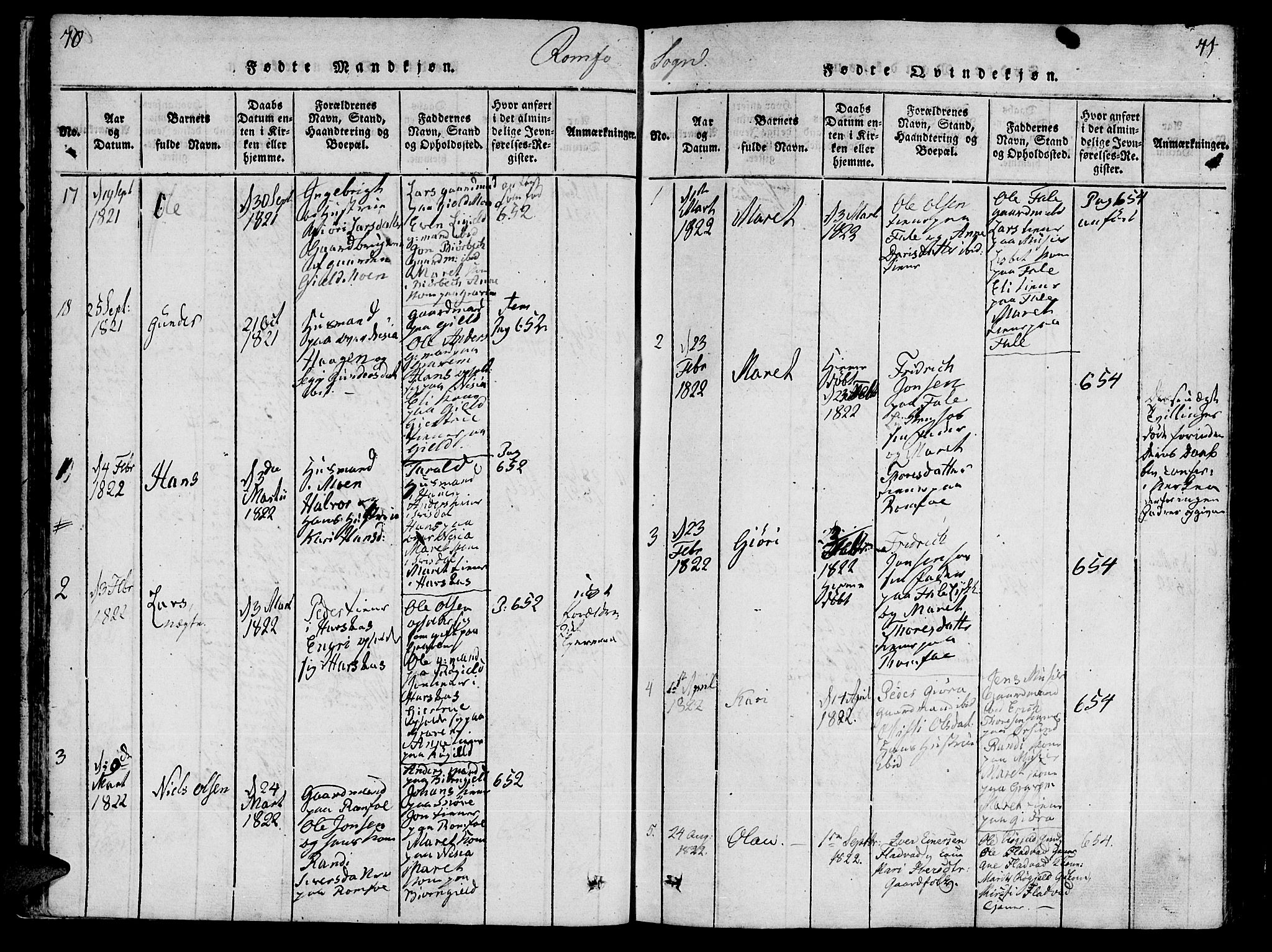 Ministerialprotokoller, klokkerbøker og fødselsregistre - Møre og Romsdal, SAT/A-1454/590/L1010: Parish register (official) no. 590A03 /2, 1820-1832, p. 70-71