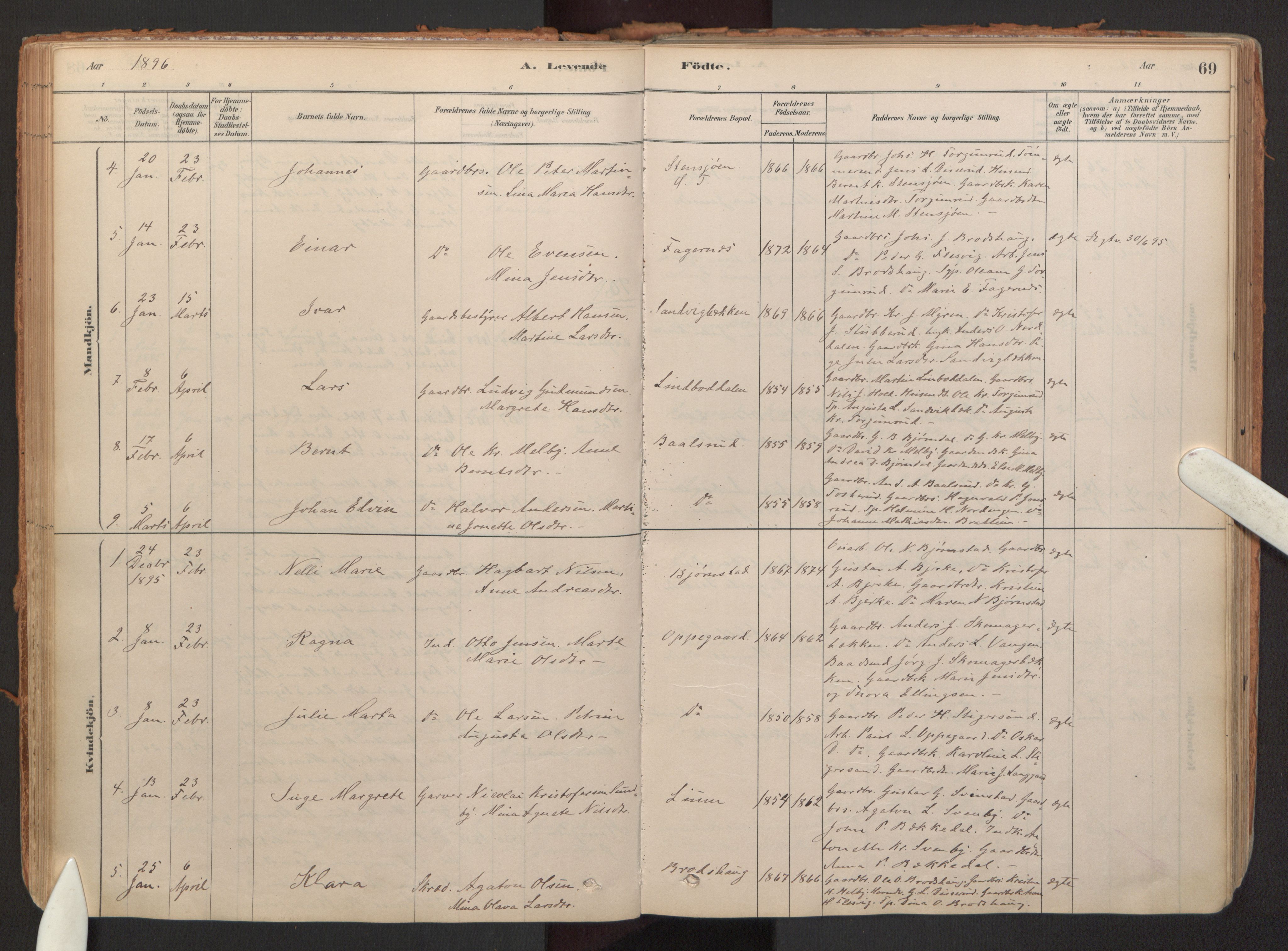 Hurdal prestekontor Kirkebøker, AV/SAO-A-10889/F/Fb/L0003: Parish register (official) no. II 3, 1878-1920, p. 69