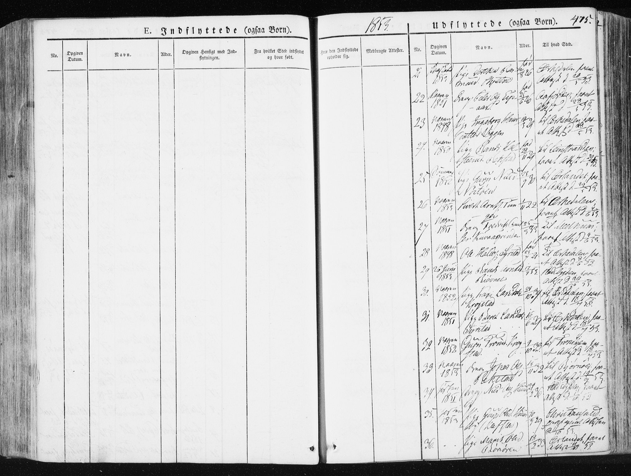 Ministerialprotokoller, klokkerbøker og fødselsregistre - Sør-Trøndelag, SAT/A-1456/665/L0771: Parish register (official) no. 665A06, 1830-1856, p. 475