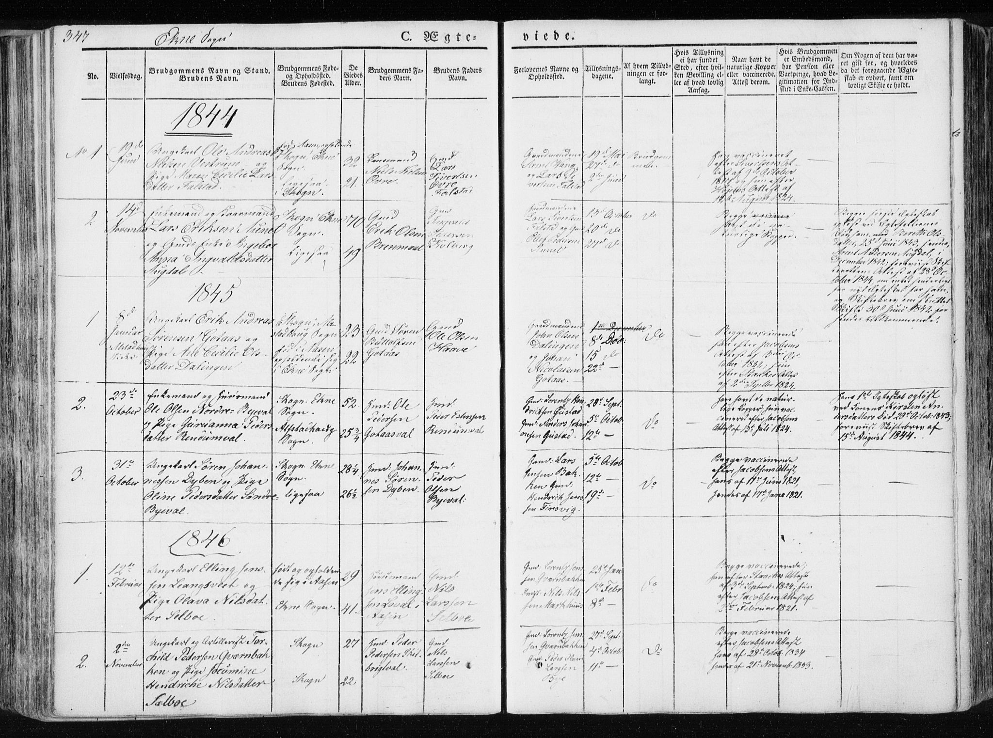 Ministerialprotokoller, klokkerbøker og fødselsregistre - Nord-Trøndelag, AV/SAT-A-1458/717/L0154: Parish register (official) no. 717A06 /2, 1836-1849, p. 347