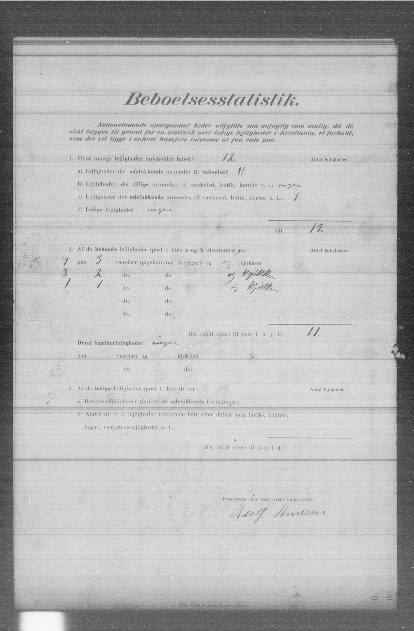 OBA, Municipal Census 1902 for Kristiania, 1902, p. 3478