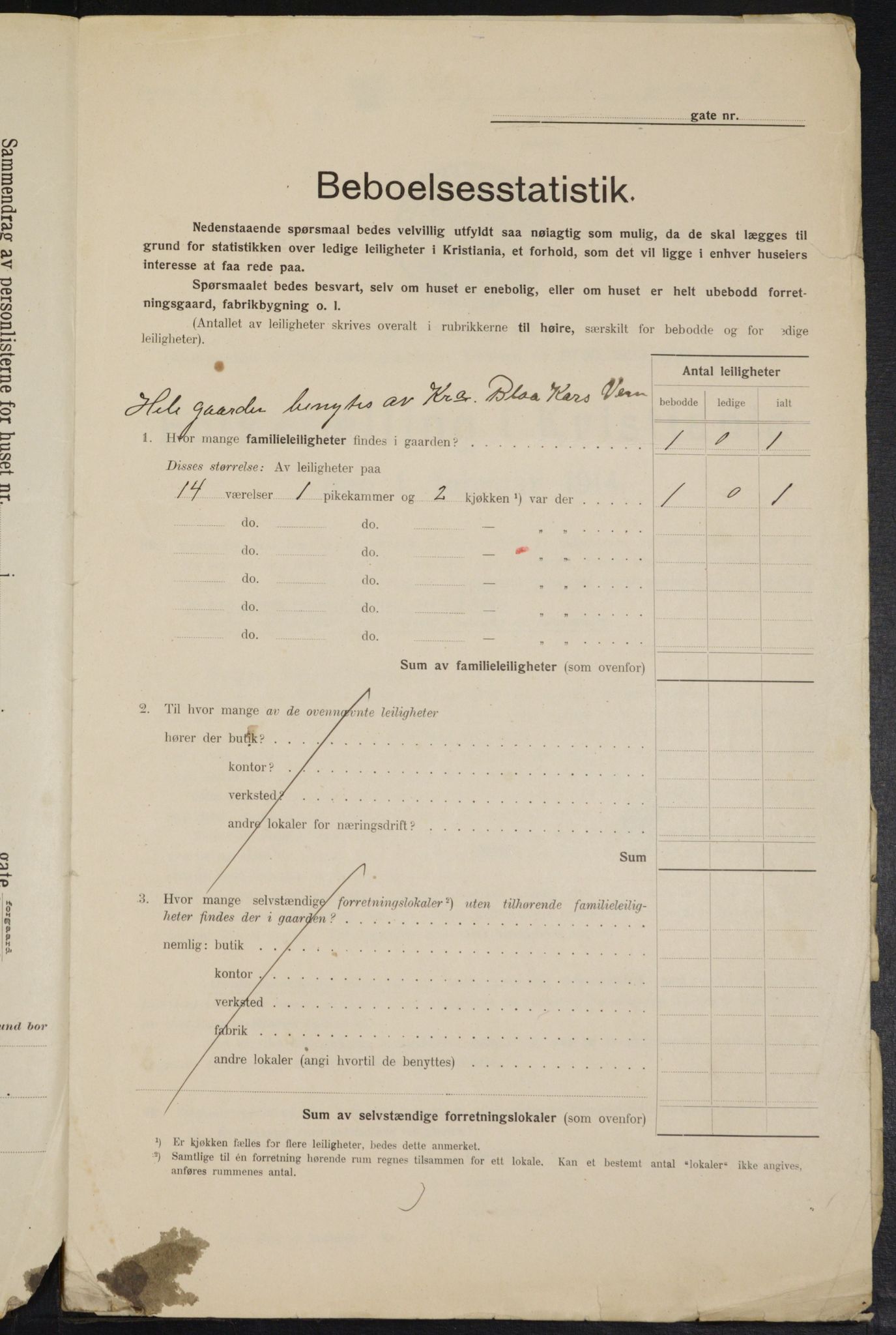 OBA, Municipal Census 1914 for Kristiania, 1914, p. 94427