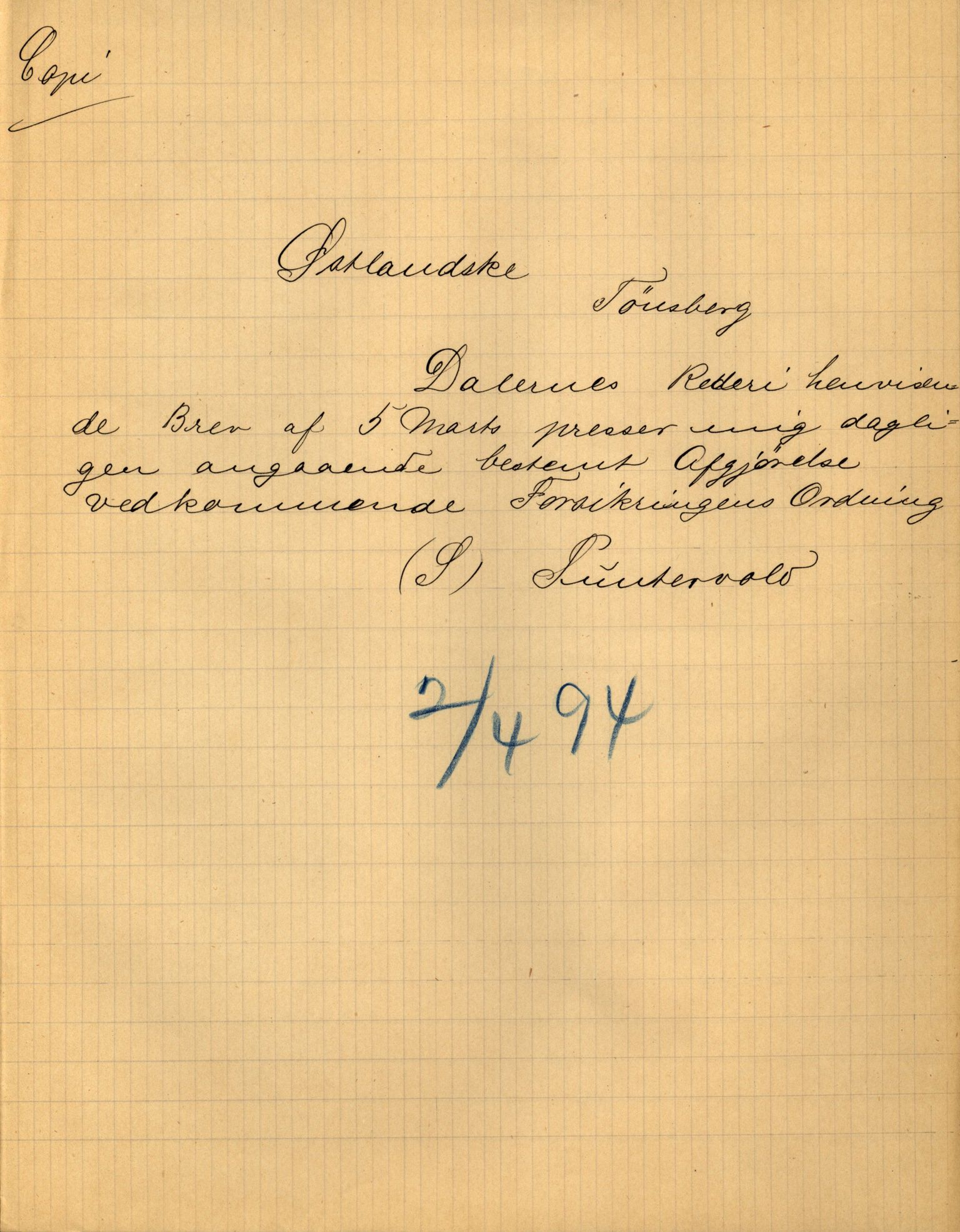 Pa 63 - Østlandske skibsassuranceforening, VEMU/A-1079/G/Ga/L0030/0008: Havaridokumenter / Skjoldmoen, Dalerne, Union, 1894, p. 53