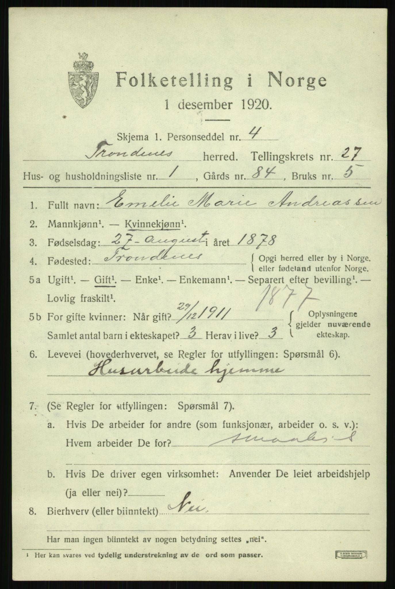 SATØ, 1920 census for Trondenes, 1920, p. 19442