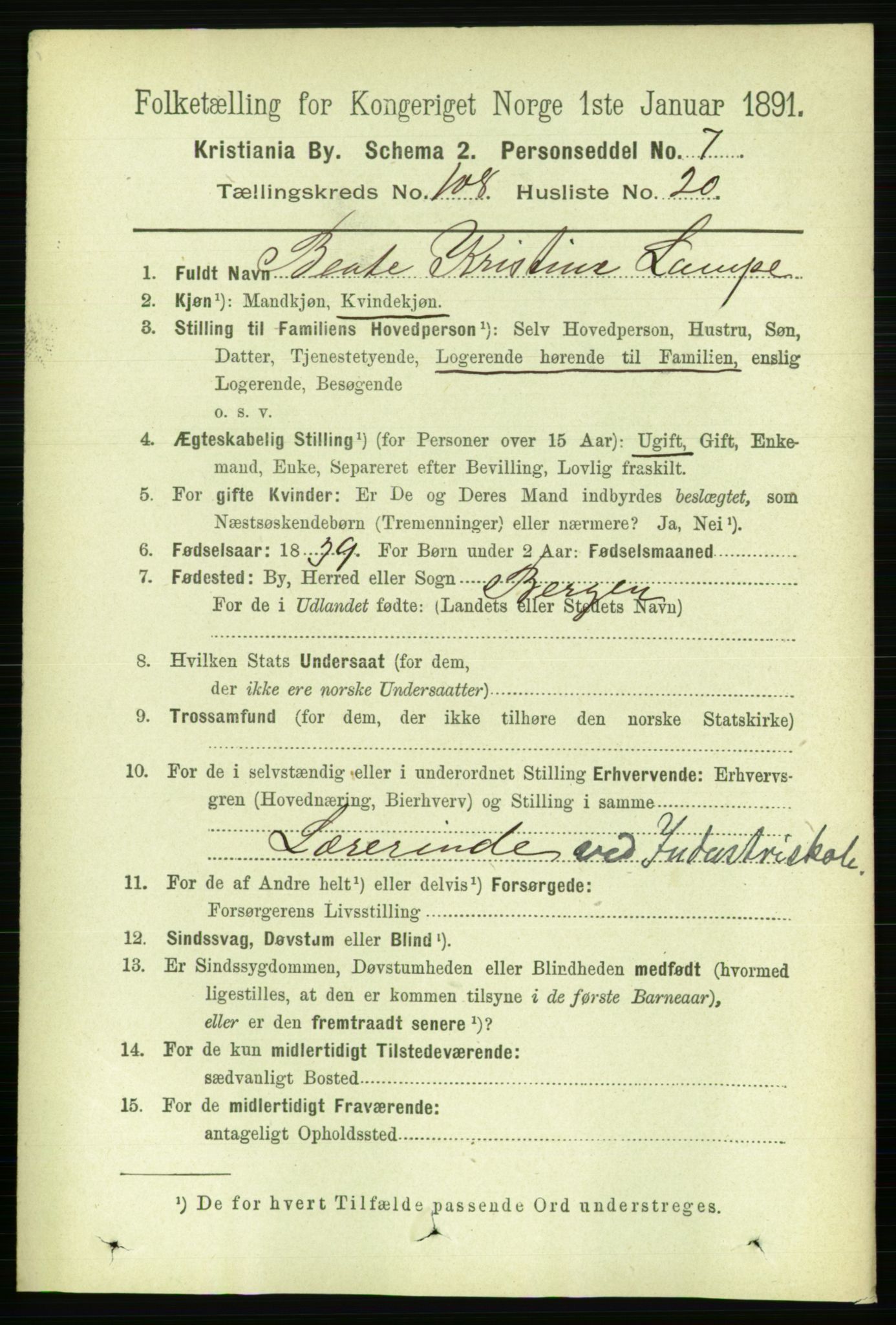 RA, 1891 census for 0301 Kristiania, 1891, p. 56061