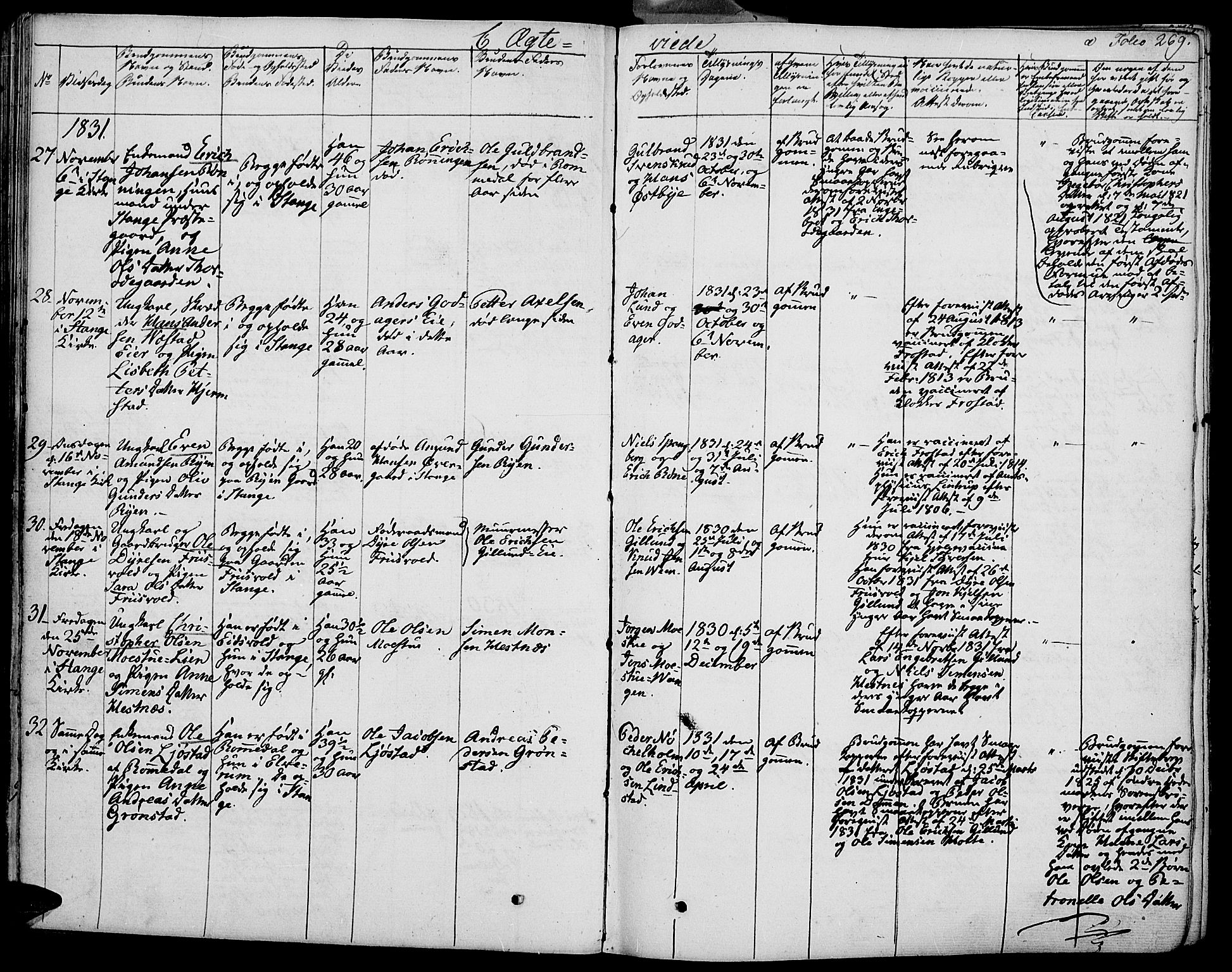 Stange prestekontor, AV/SAH-PREST-002/K/L0009: Parish register (official) no. 9, 1826-1835, p. 269