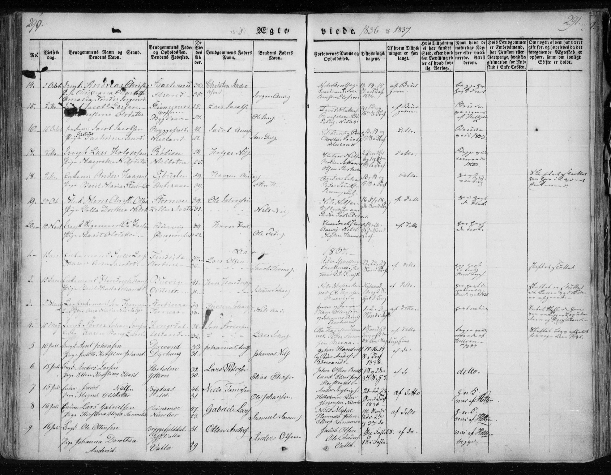 Ministerialprotokoller, klokkerbøker og fødselsregistre - Nordland, SAT/A-1459/825/L0354: Parish register (official) no. 825A08, 1826-1841, p. 290-291