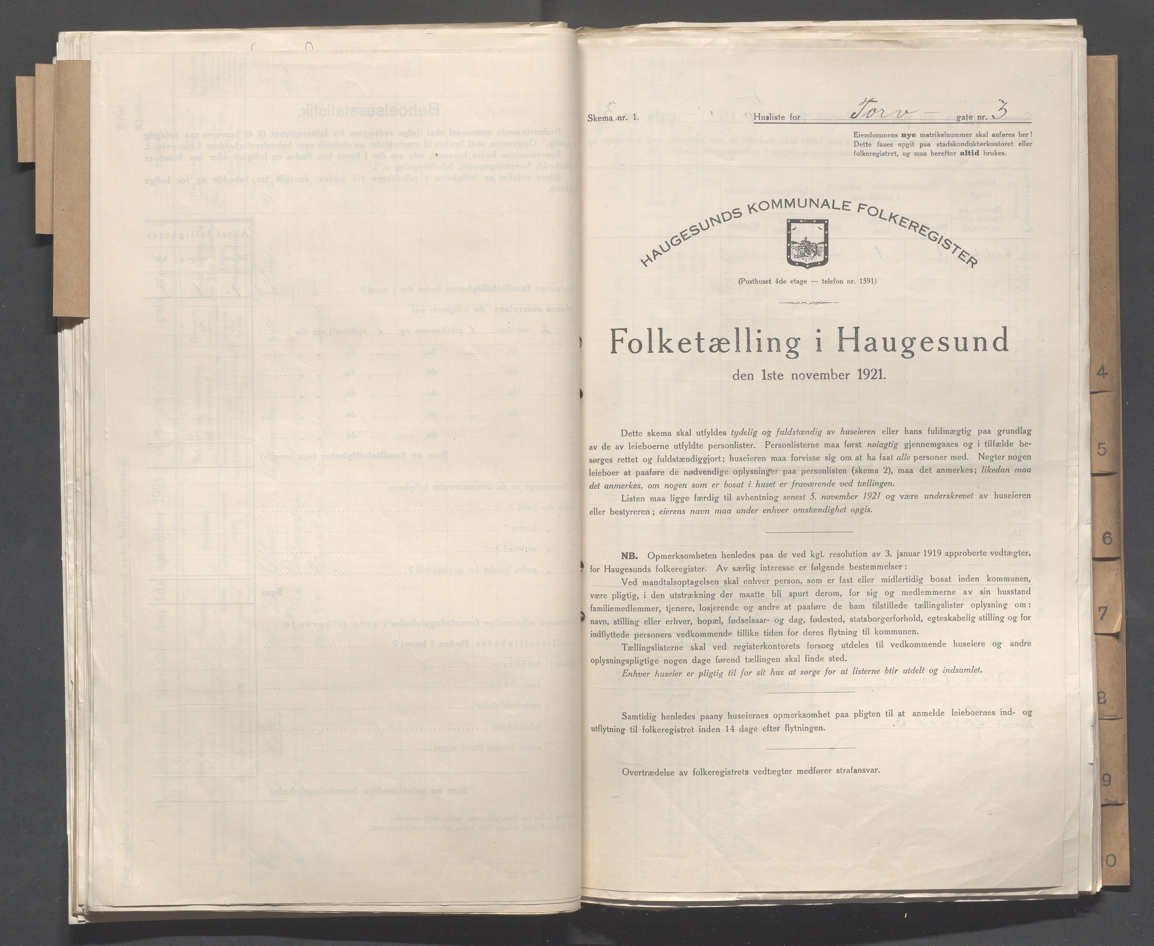 IKAR, Local census 1.11.1921 for Haugesund, 1921, p. 5443