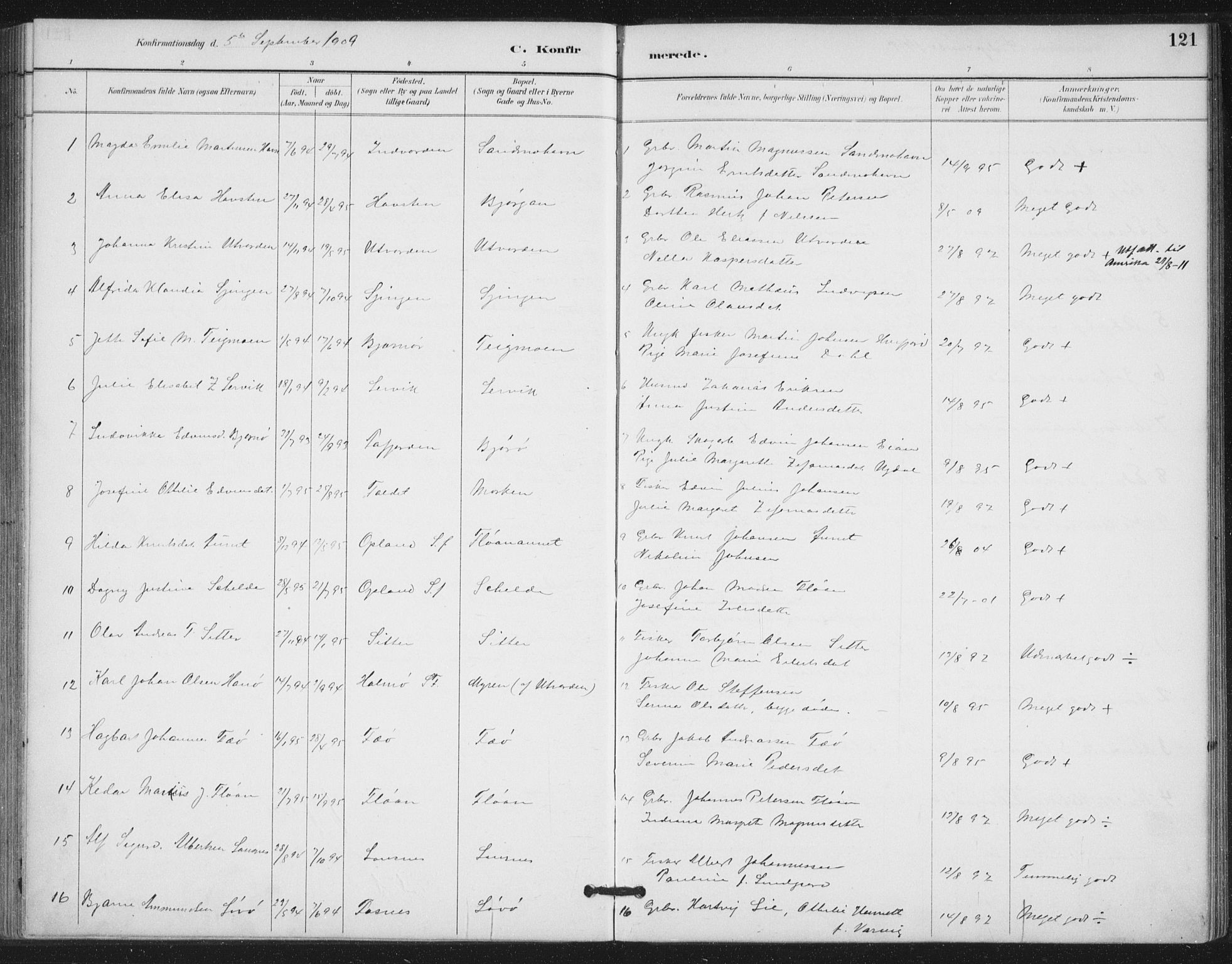 Ministerialprotokoller, klokkerbøker og fødselsregistre - Nord-Trøndelag, SAT/A-1458/772/L0603: Parish register (official) no. 772A01, 1885-1912, p. 121