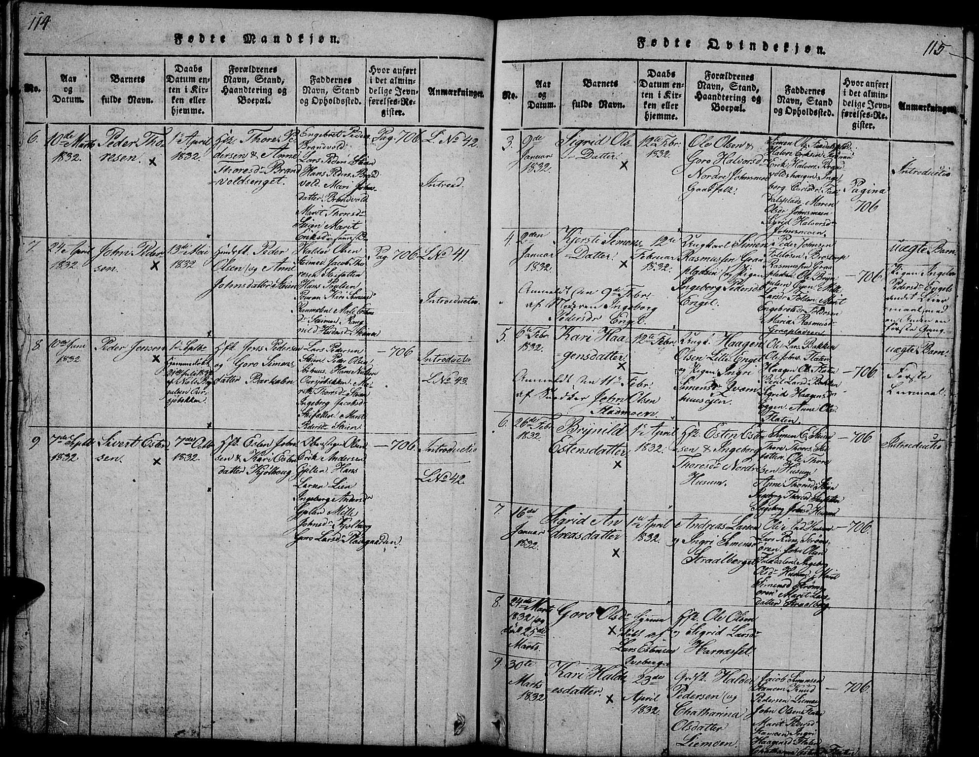 Tynset prestekontor, AV/SAH-PREST-058/H/Ha/Hab/L0002: Parish register (copy) no. 2, 1814-1862, p. 114-115