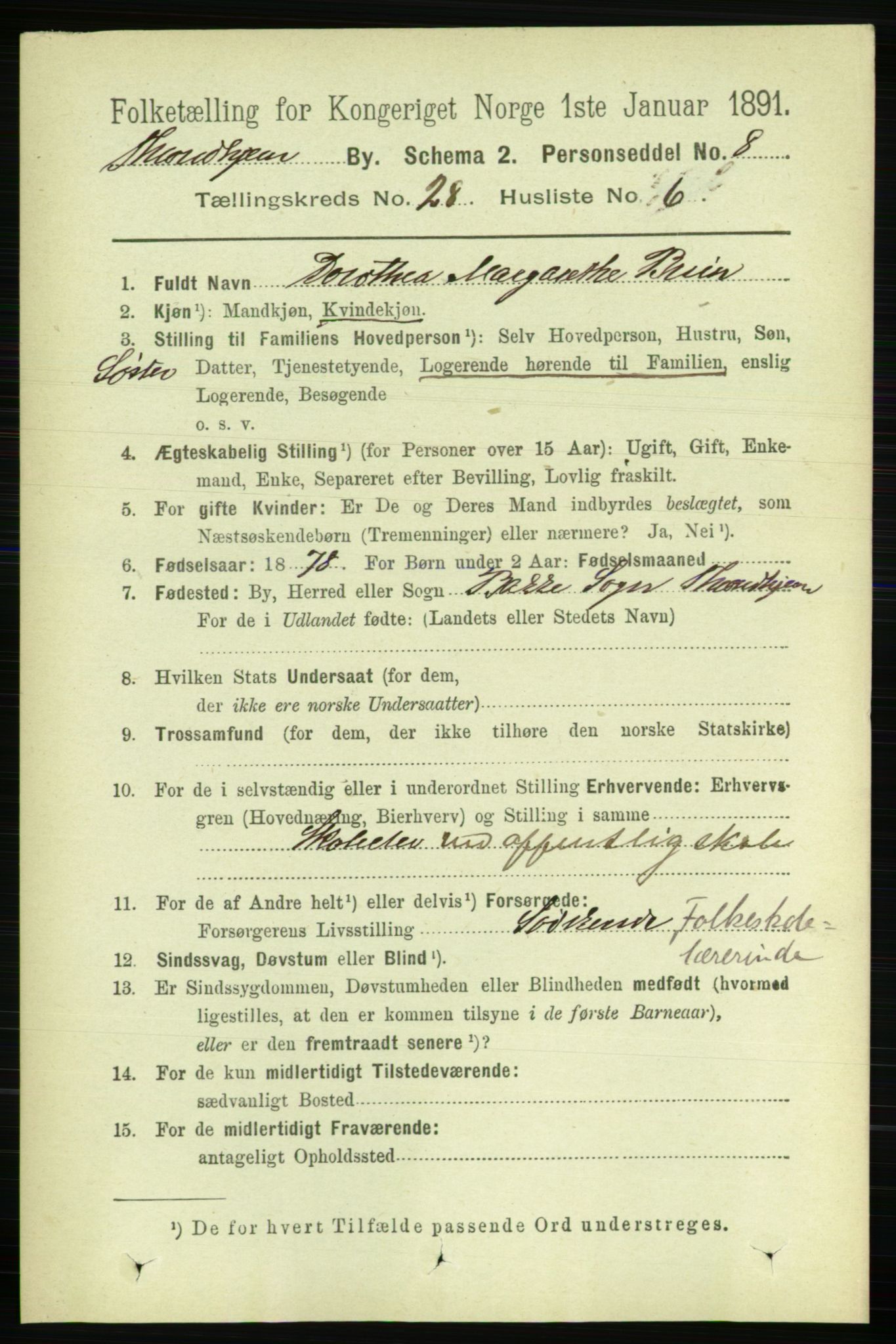 RA, 1891 census for 1601 Trondheim, 1891, p. 21040