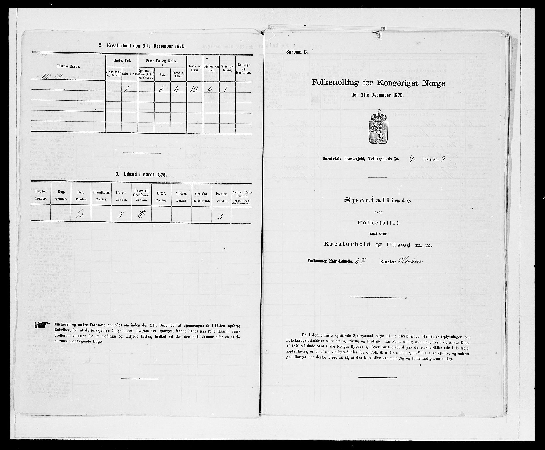 SAB, 1875 Census for 1444P Hornindal, 1875, p. 393