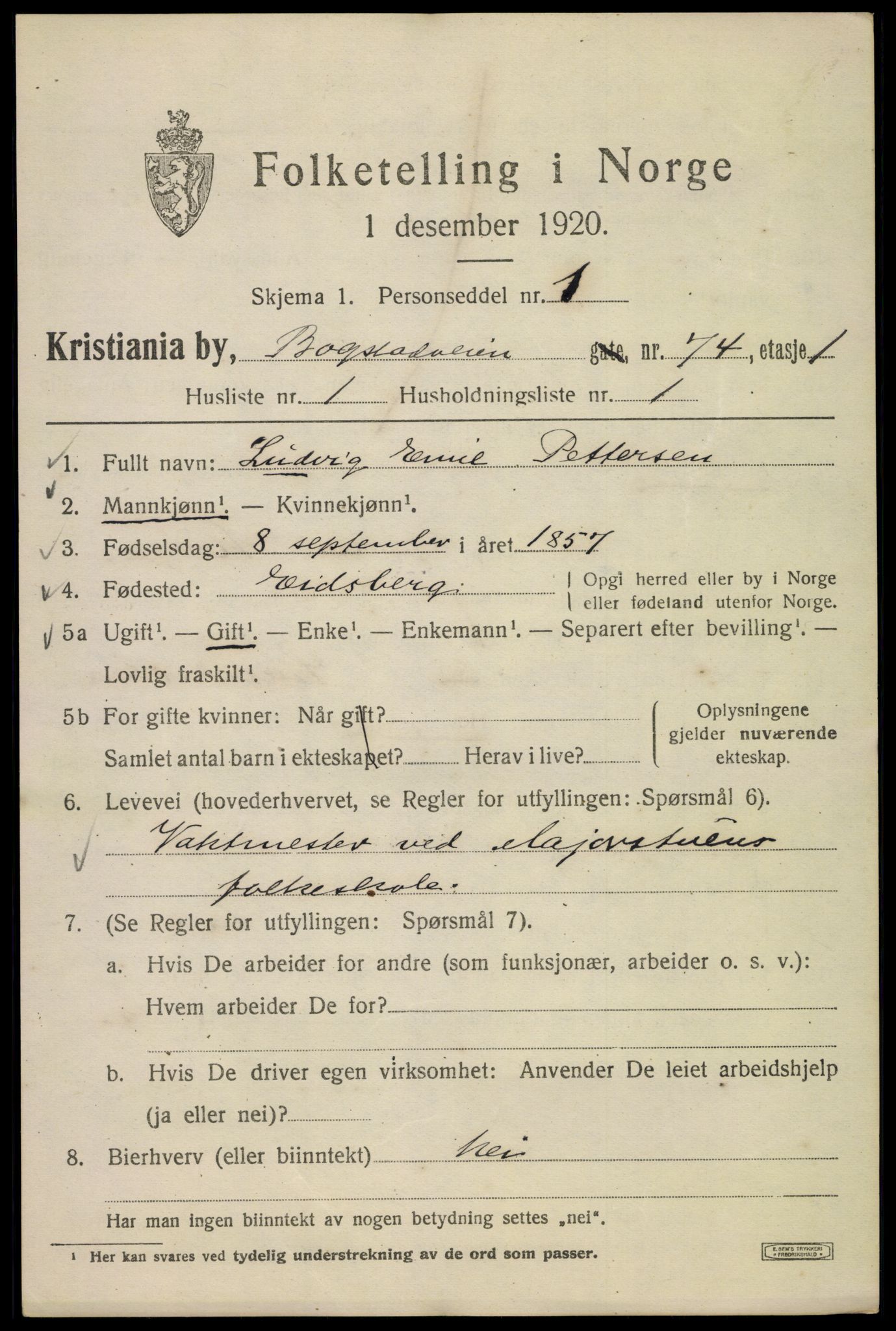 SAO, 1920 census for Kristiania, 1920, p. 167359