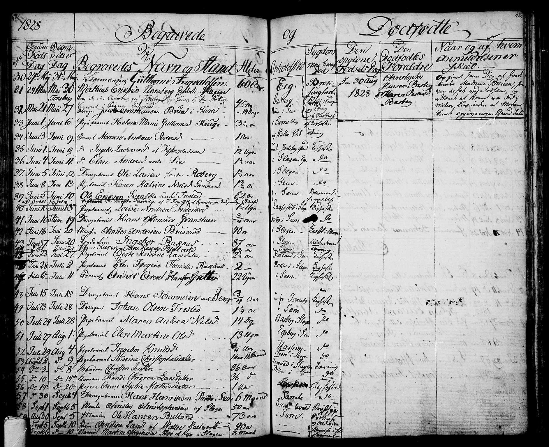 Sem kirkebøker, AV/SAKO-A-5/F/Fa/L0005: Parish register (official) no. I 5, 1825-1842, p. 474-475