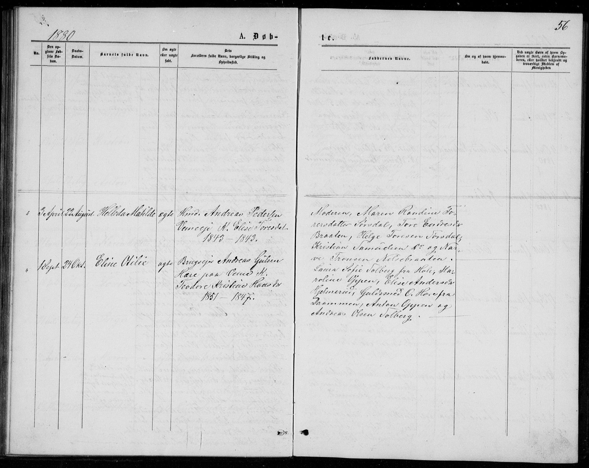 Norderhov kirkebøker, AV/SAKO-A-237/G/Ga/L0007: Parish register (copy) no. I 7, 1877-1887, p. 56