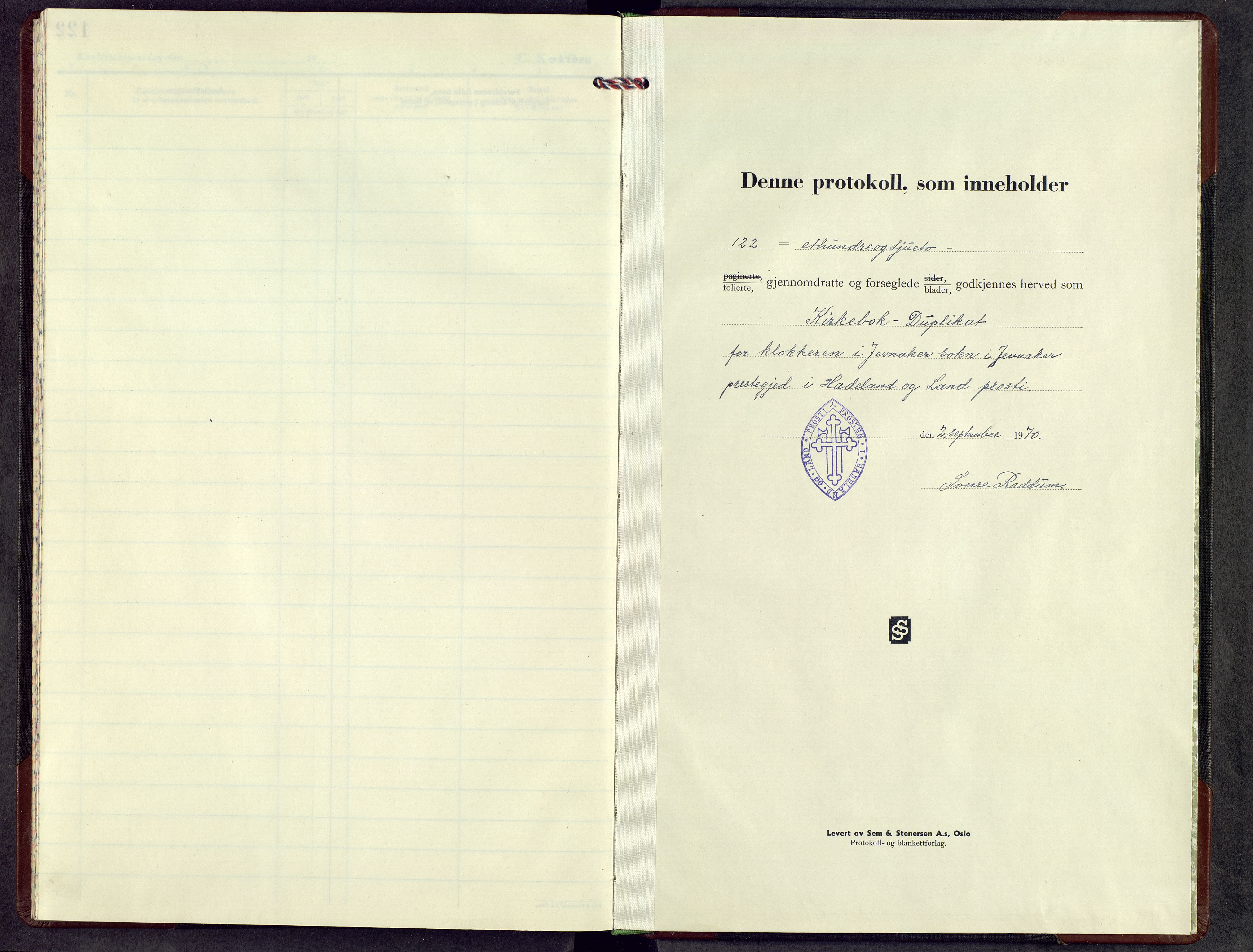 Jevnaker prestekontor, SAH/PREST-116/H/Ha/Hab/L0009: Parish register (copy) no. 9, 1970-1974