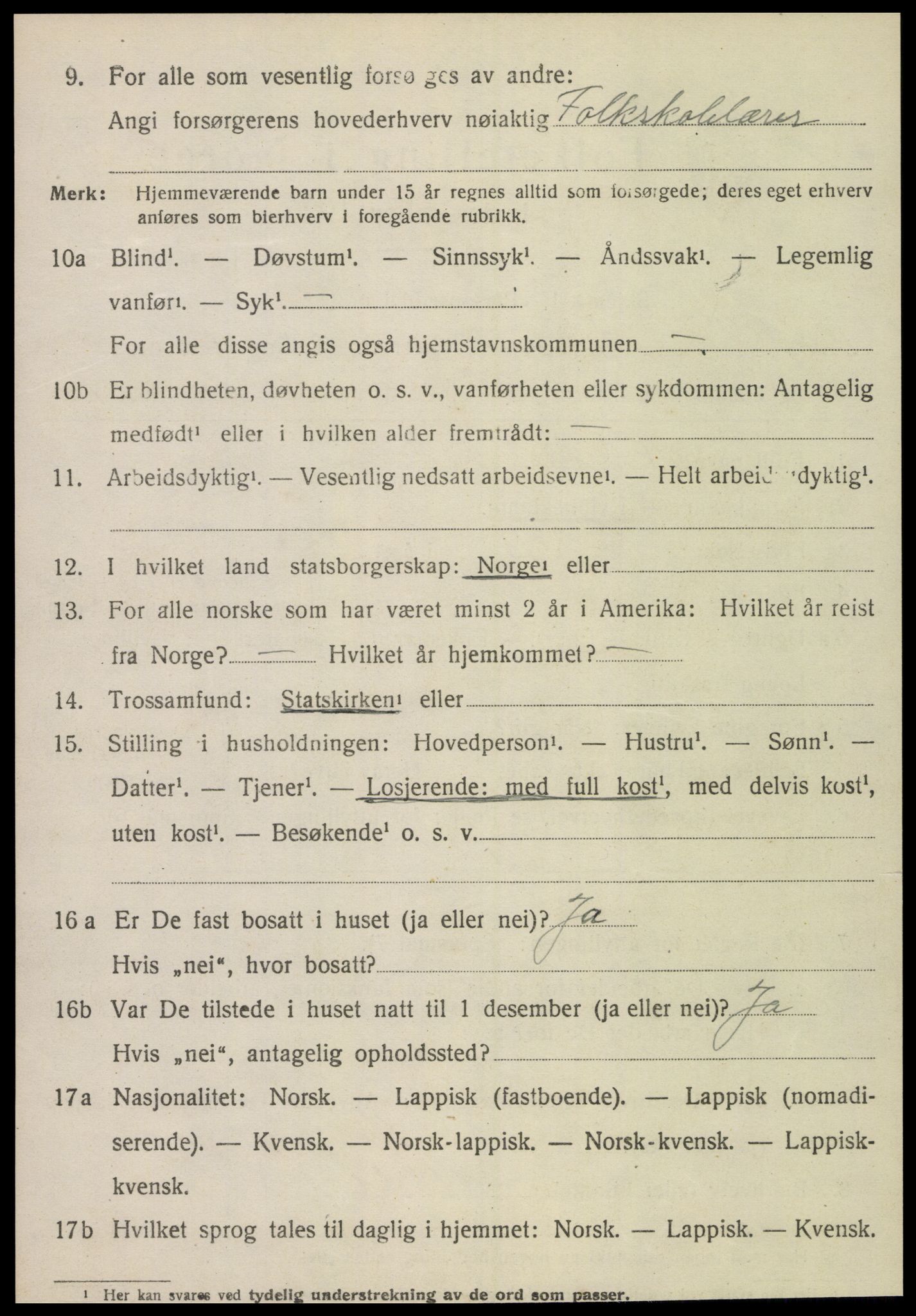 SAT, 1920 census for Leksvik, 1920, p. 1819