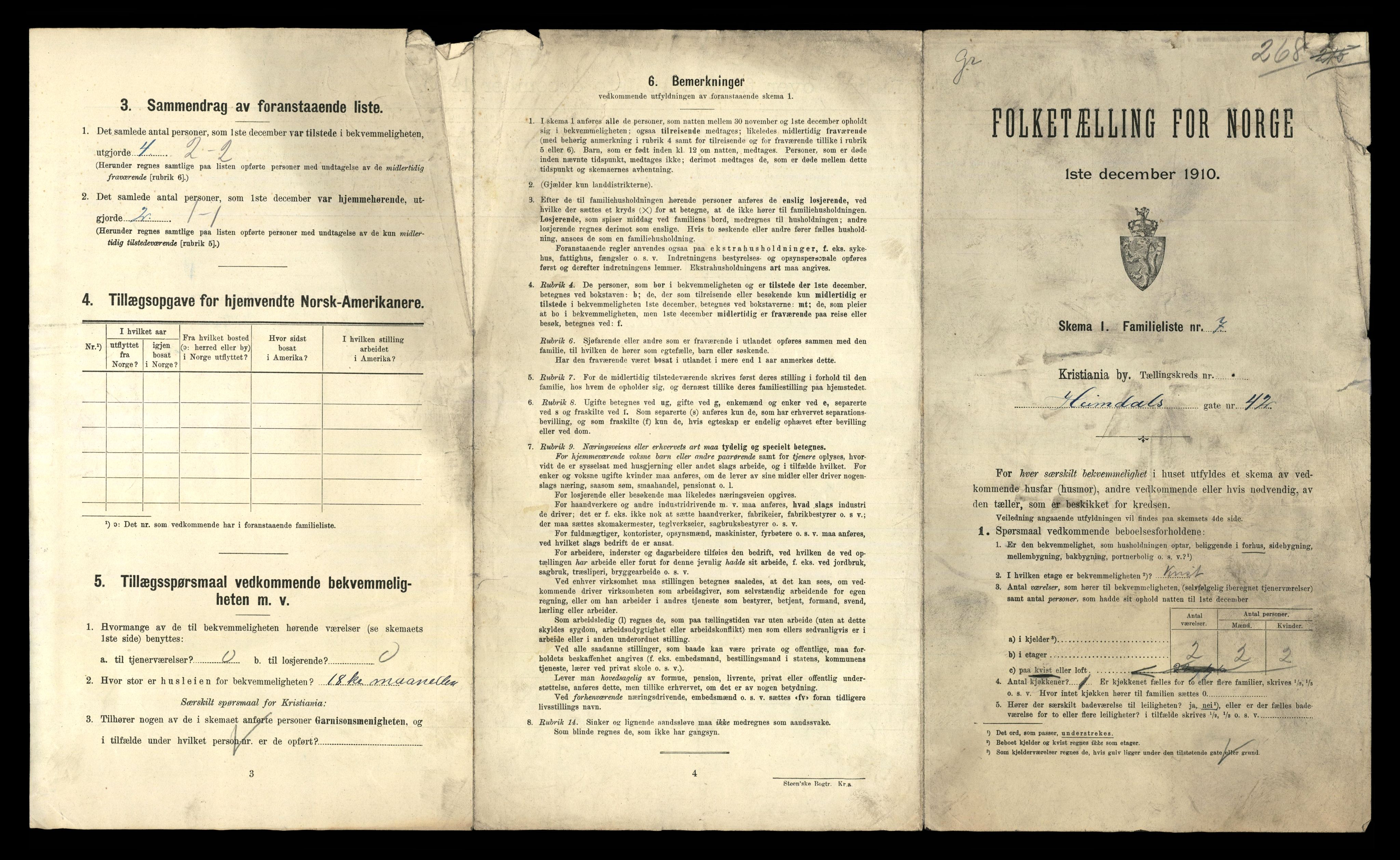 RA, 1910 census for Kristiania, 1910, p. 36655