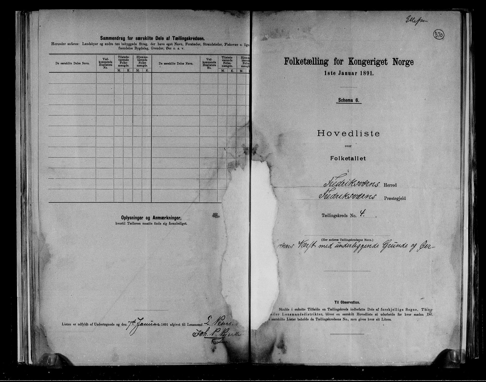 RA, 1891 census for 0798 Fredriksvern, 1891, p. 11