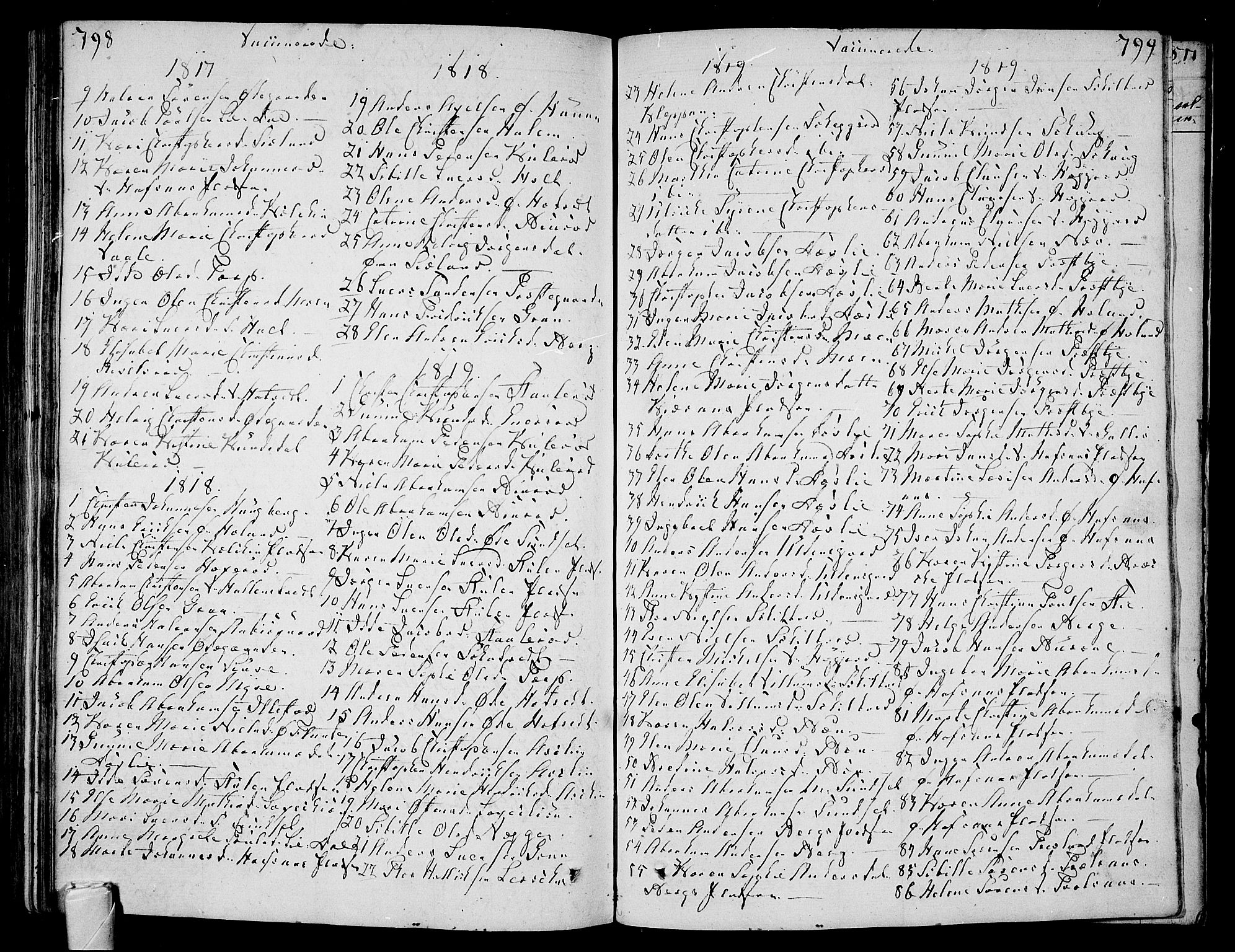 Andebu kirkebøker, AV/SAKO-A-336/F/Fa/L0003: Parish register (official) no. 3 /1, 1803-1828, p. 798-799