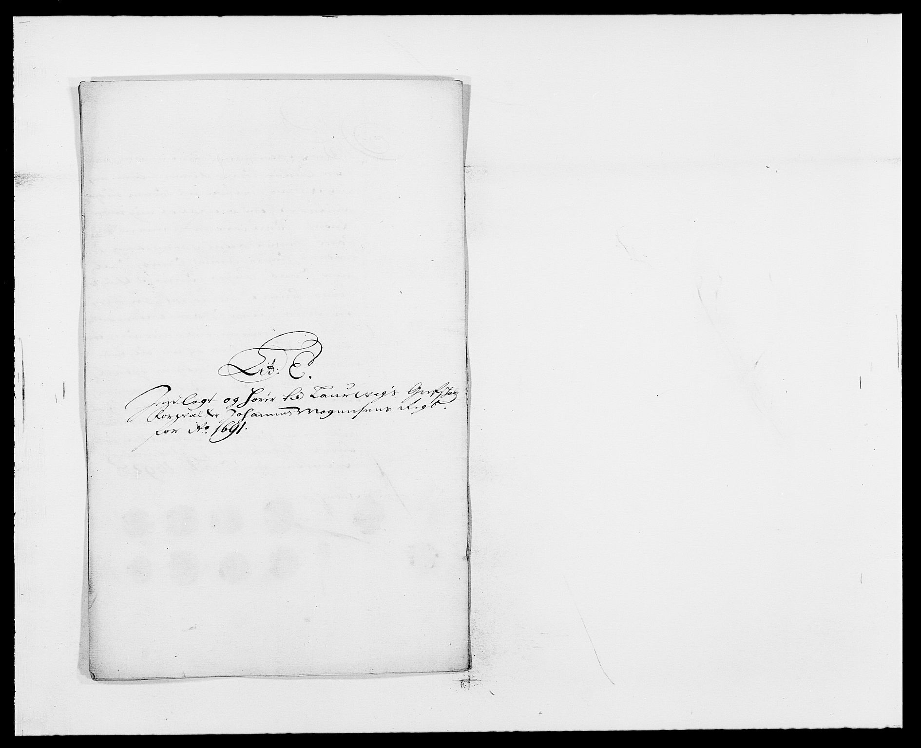 Rentekammeret inntil 1814, Reviderte regnskaper, Fogderegnskap, AV/RA-EA-4092/R33/L1972: Fogderegnskap Larvik grevskap, 1690-1691, p. 291