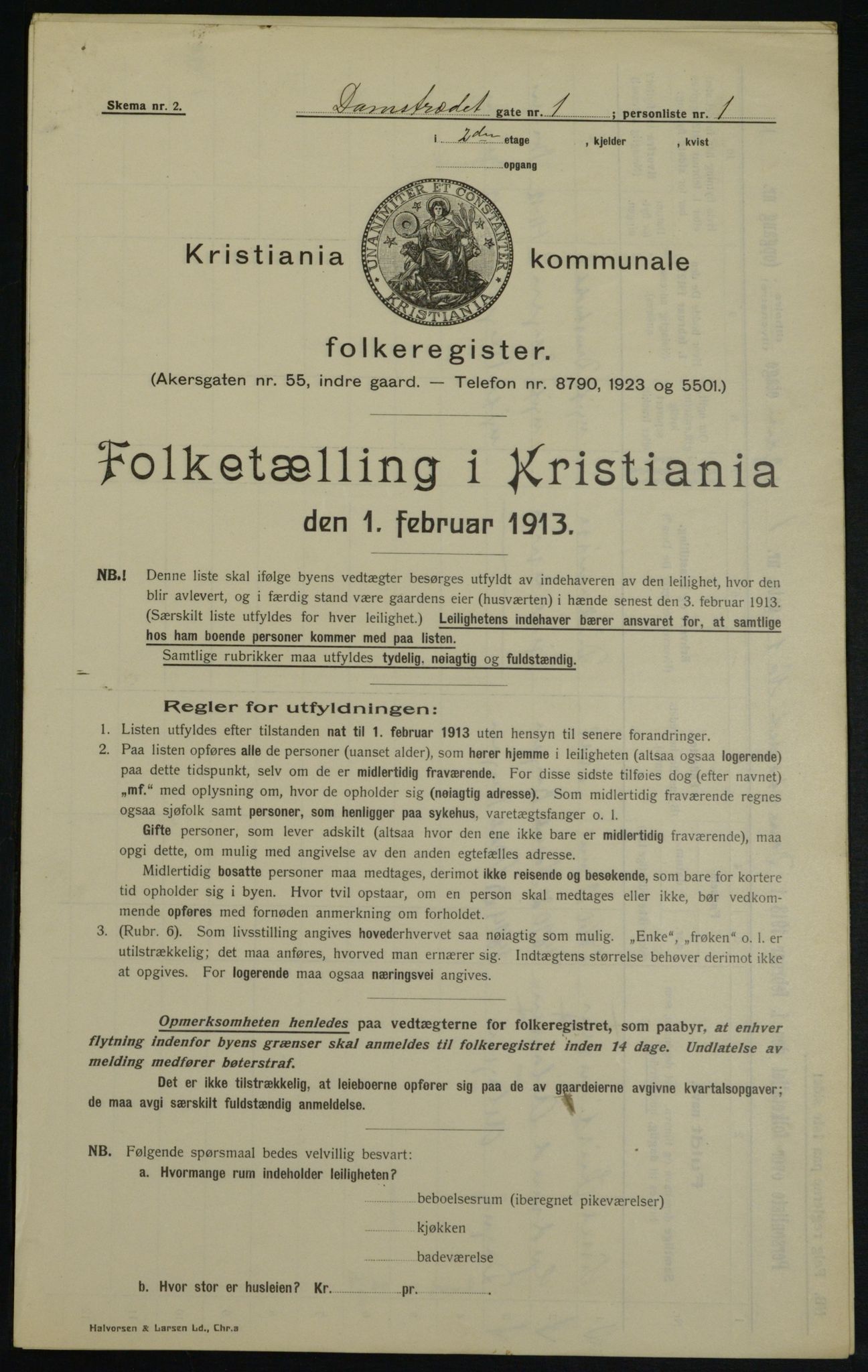 OBA, Municipal Census 1913 for Kristiania, 1913, p. 14419