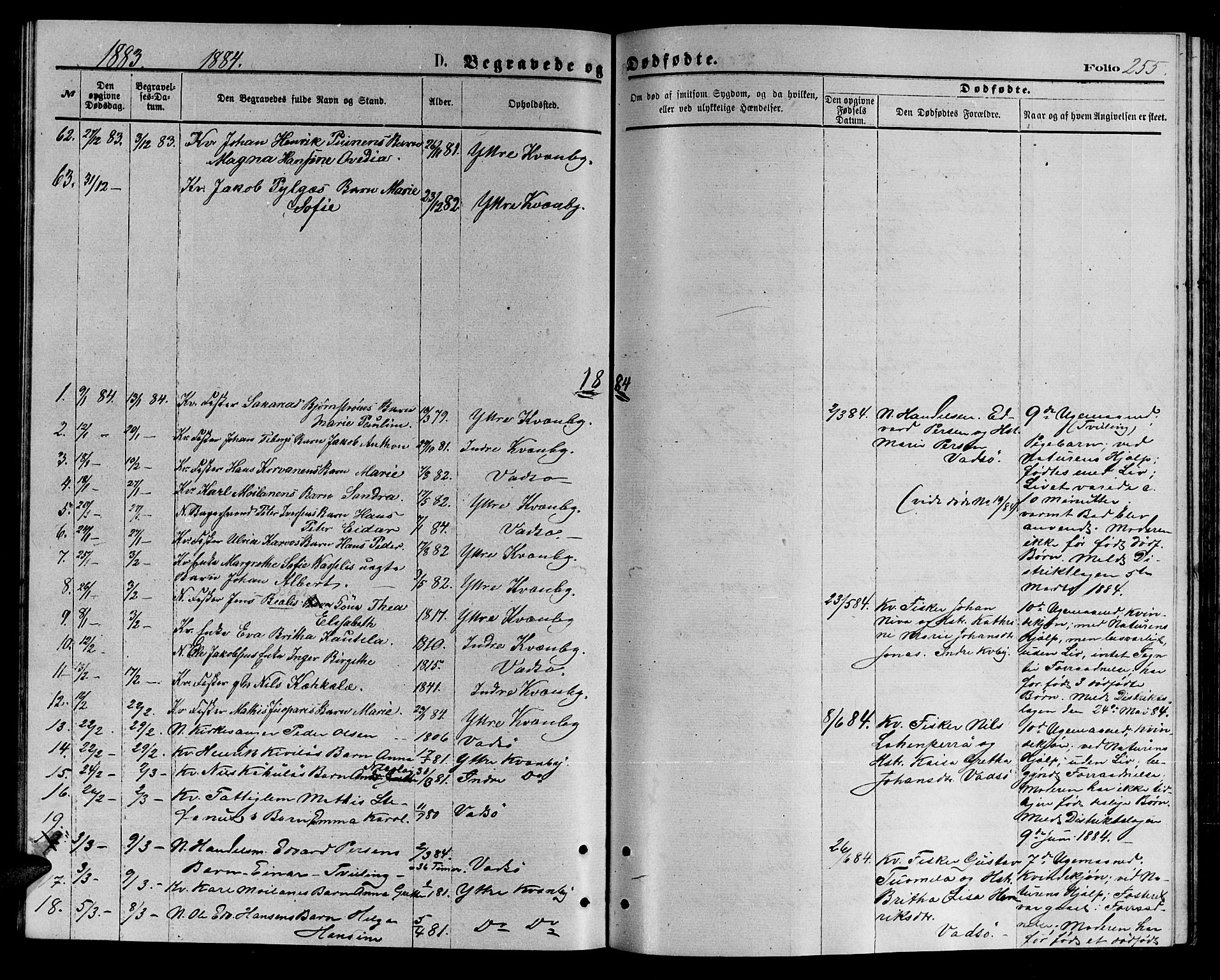 Vadsø sokneprestkontor, SATØ/S-1325/H/Hb/L0002klokker: Parish register (copy) no. 2, 1875-1884, p. 255