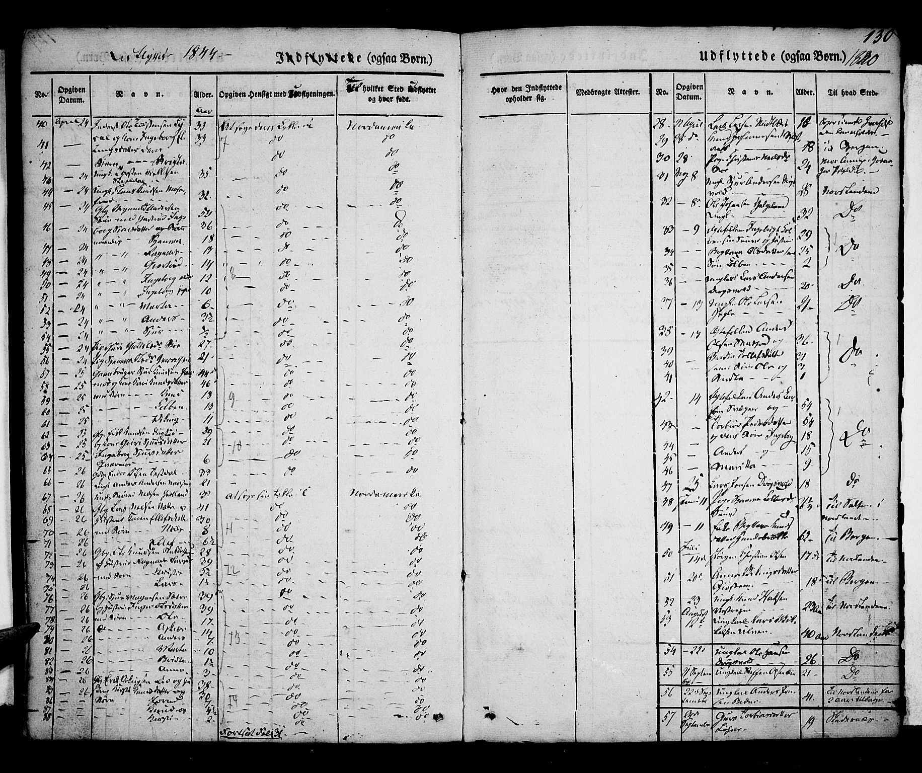 Voss sokneprestembete, SAB/A-79001/H/Haa: Parish register (official) no. A 14, 1837-1847, p. 130