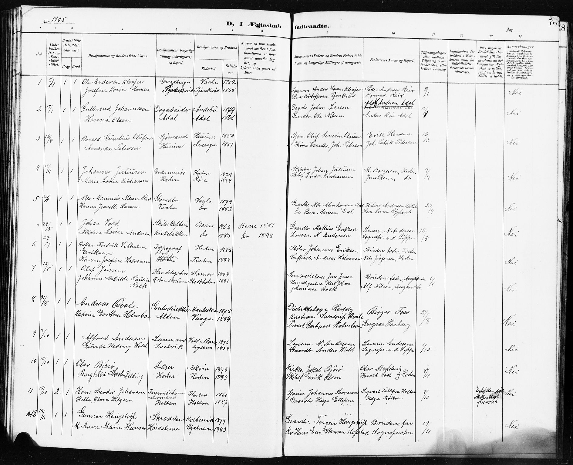 Borre kirkebøker, SAKO/A-338/G/Ga/L0004: Parish register (copy) no. I 4, 1892-1913, p. 76