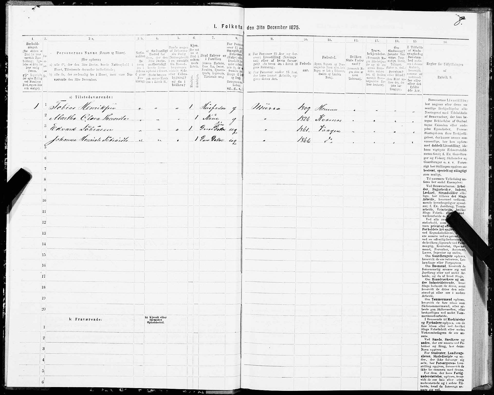 SAT, 1875 census for 1865P Vågan, 1875, p. 2008