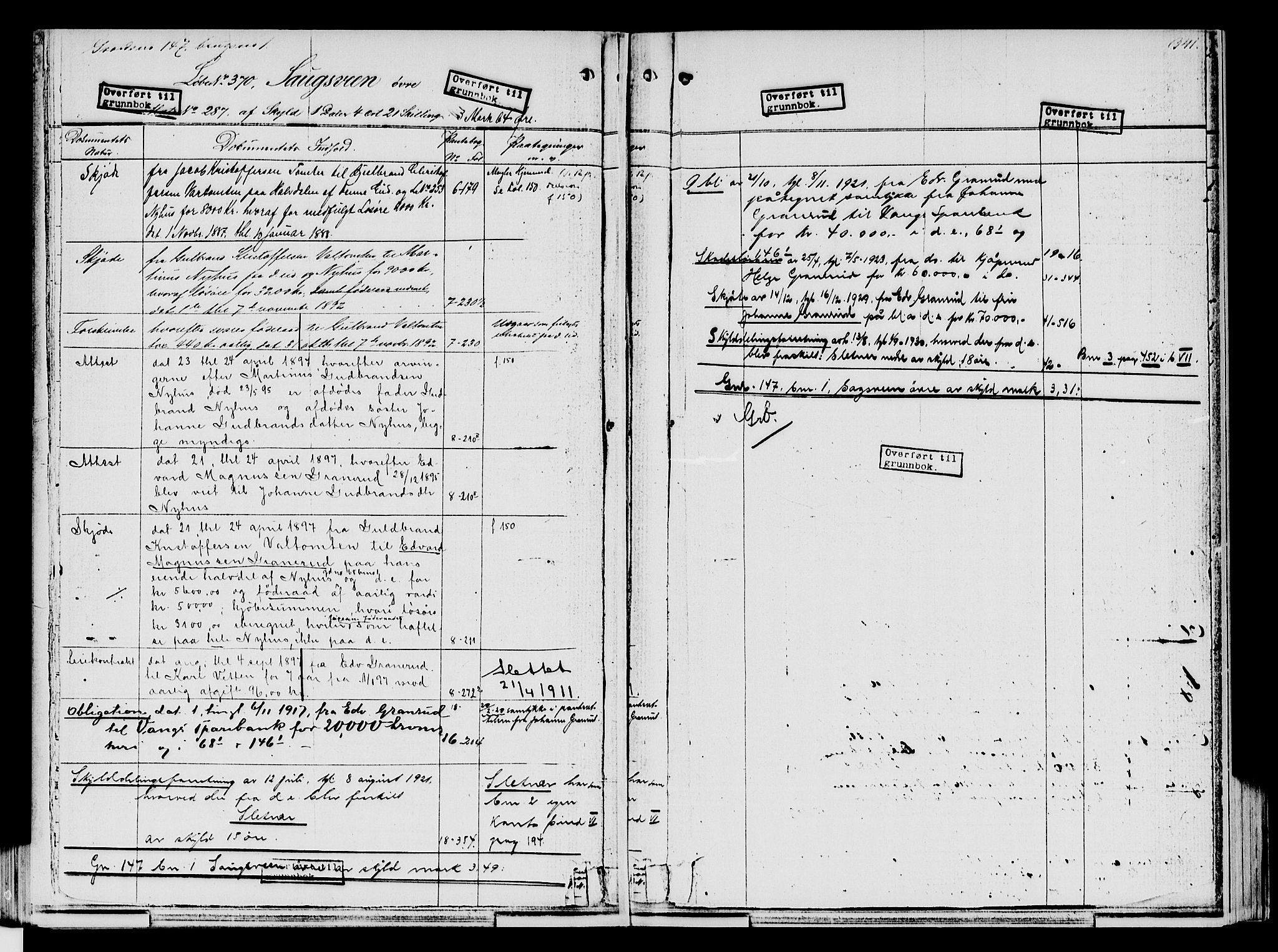 Nord-Hedmark sorenskriveri, SAH/TING-012/H/Ha/Had/Hade/L0001B: Mortgage register no. 4.1b, 1871-1940, p. 341