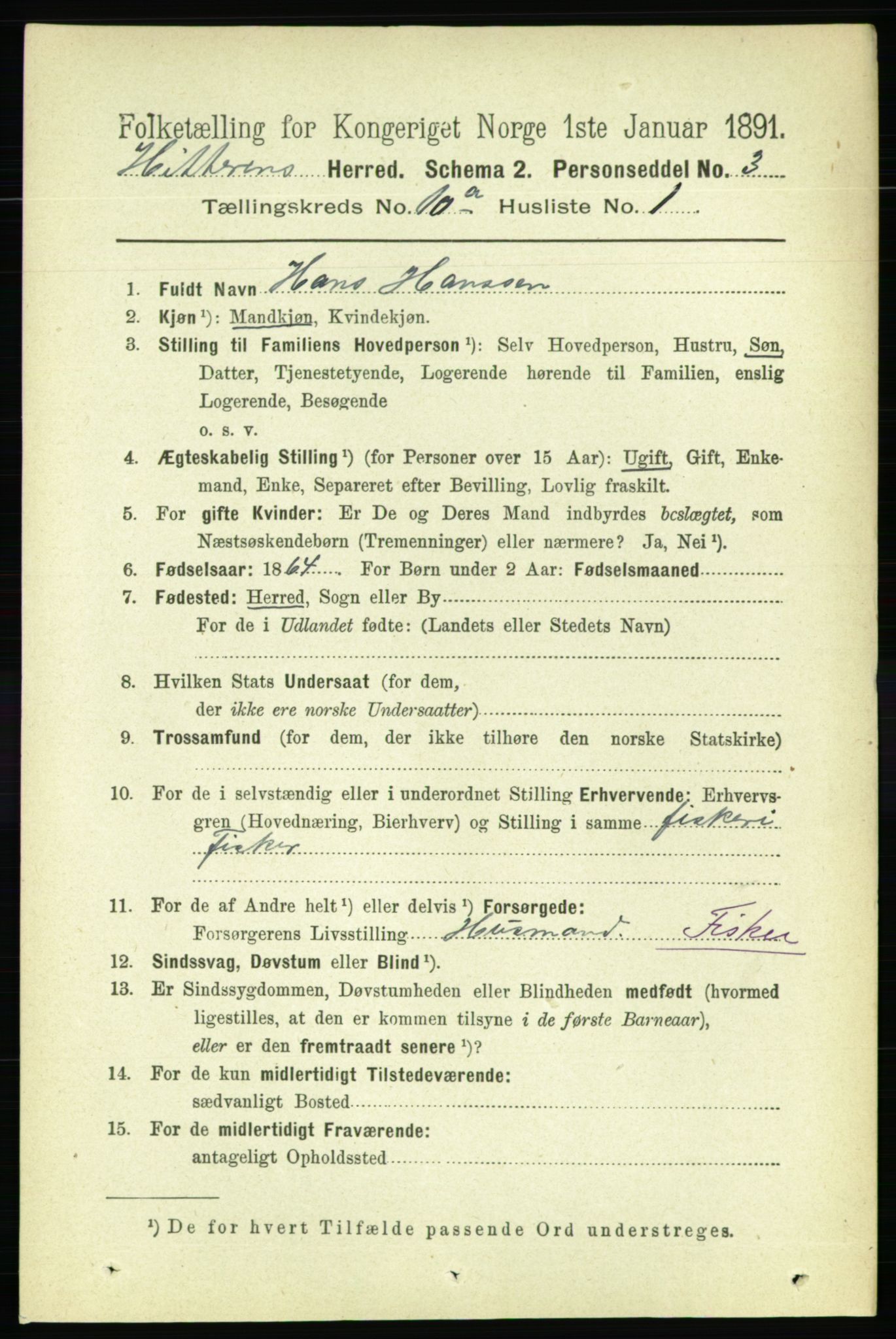 RA, 1891 census for 1617 Hitra, 1891, p. 2227