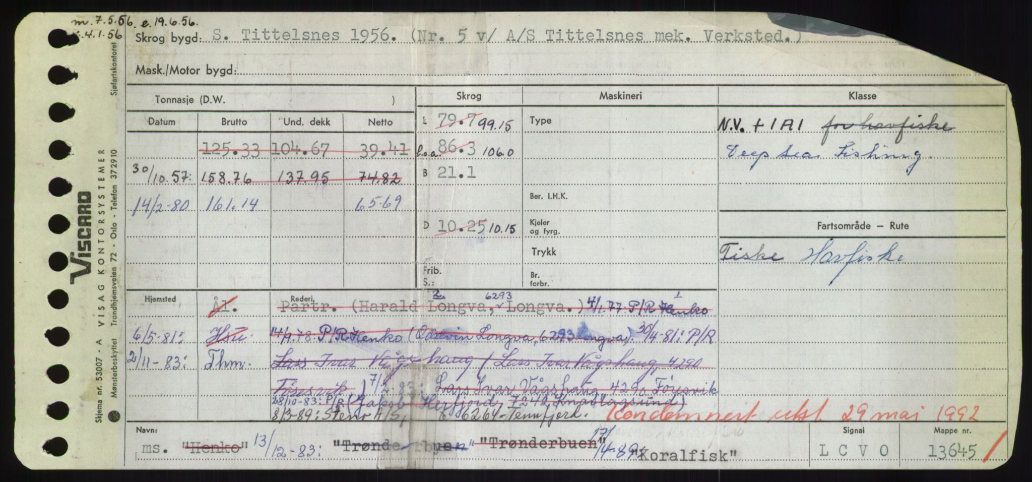 Sjøfartsdirektoratet med forløpere, Skipsmålingen, RA/S-1627/H/Hd/L0021: Fartøy, Kor-Kår, p. 5