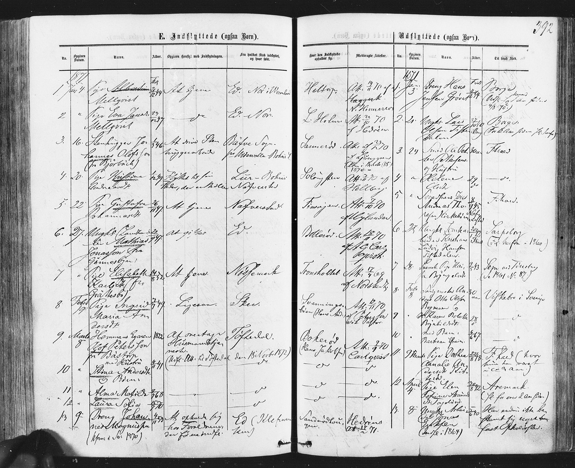 Idd prestekontor Kirkebøker, AV/SAO-A-10911/F/Fc/L0005: Parish register (official) no. III 5, 1861-1877, p. 392