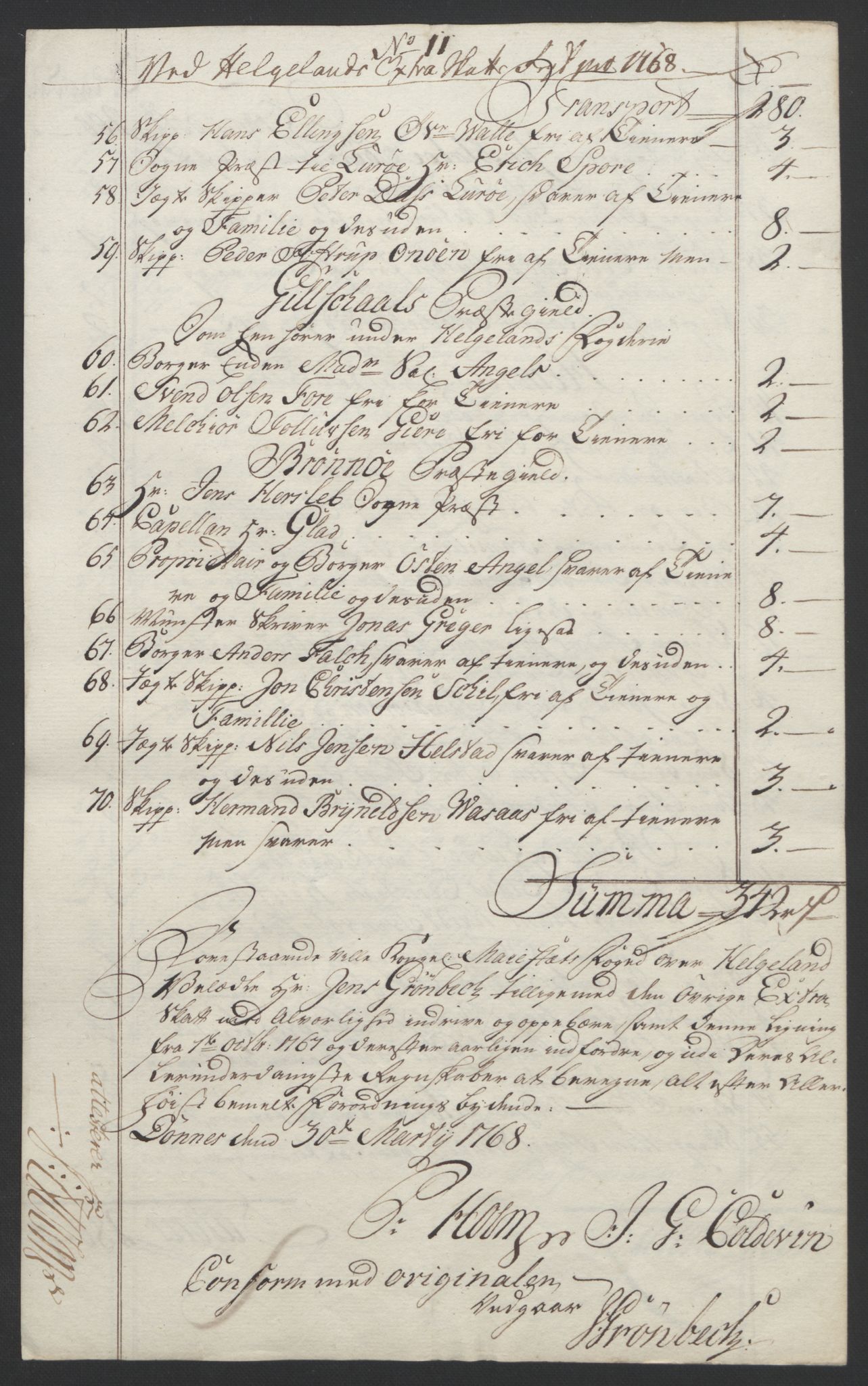 Rentekammeret inntil 1814, Reviderte regnskaper, Fogderegnskap, RA/EA-4092/R65/L4573: Ekstraskatten Helgeland, 1762-1772, p. 207