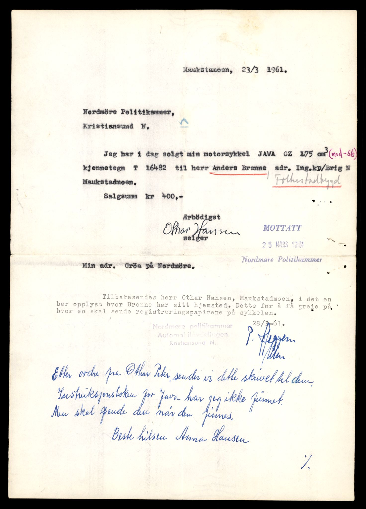 Møre og Romsdal vegkontor - Ålesund trafikkstasjon, AV/SAT-A-4099/F/Fe/L0039: Registreringskort for kjøretøy T 13361 - T 13530, 1927-1998, p. 1468