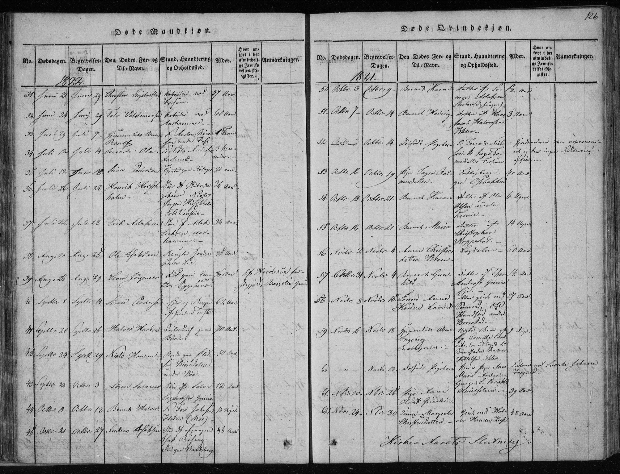 Gjerpen kirkebøker, SAKO/A-265/F/Fa/L0004: Parish register (official) no. I 4, 1814-1823, p. 126