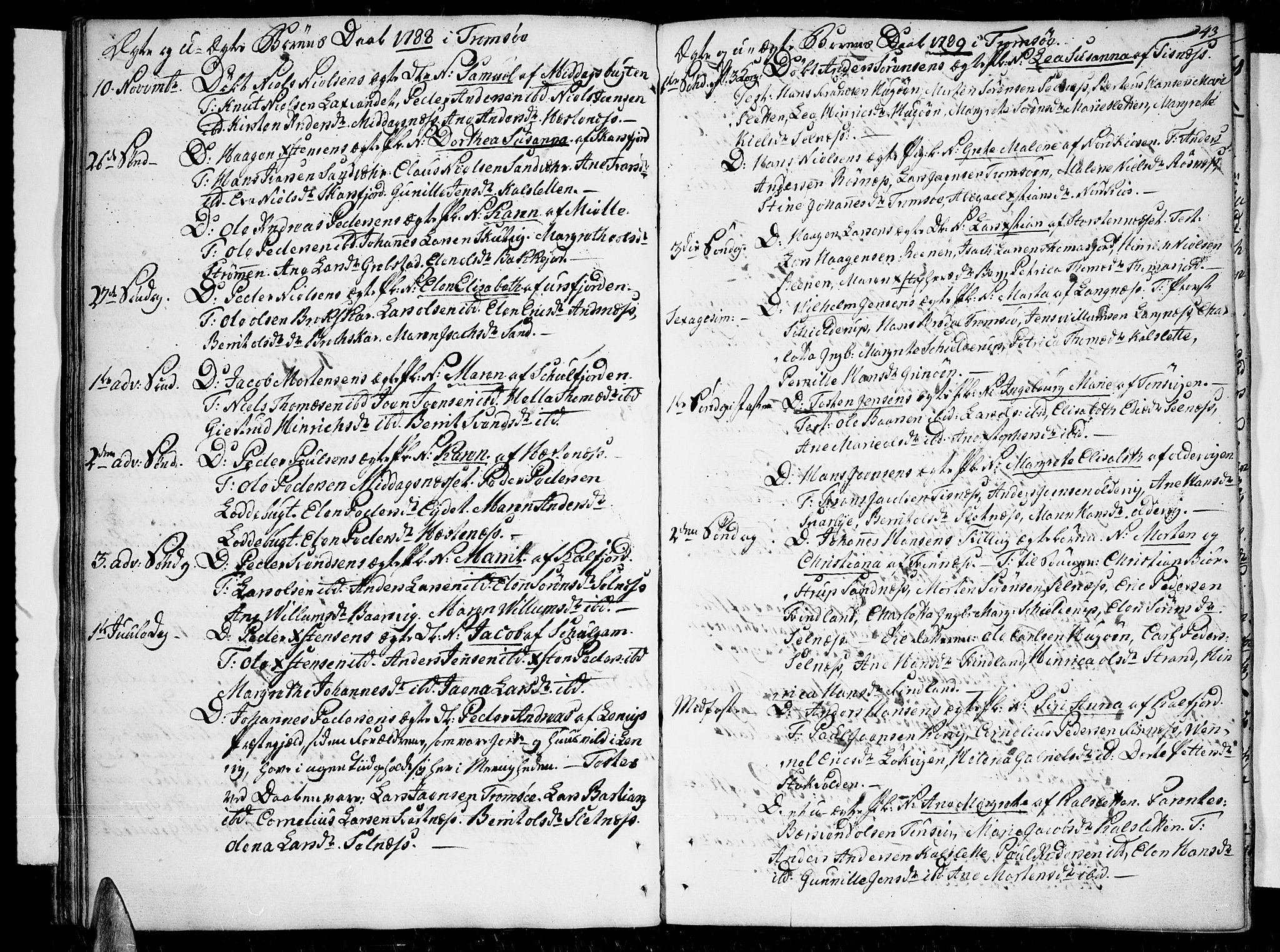 Tromsø sokneprestkontor/stiftsprosti/domprosti, SATØ/S-1343/G/Ga/L0003kirke: Parish register (official) no. 3, 1779-1796, p. 43