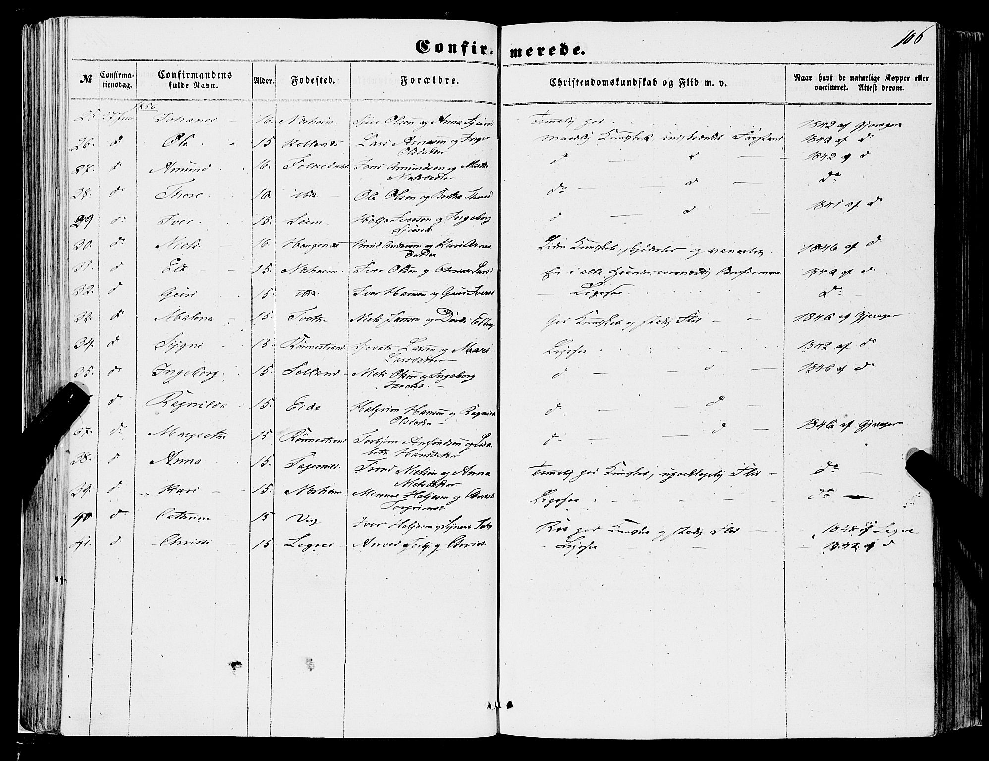 Ulvik sokneprestembete, SAB/A-78801/H/Haa: Parish register (official) no. A 13, 1853-1863, p. 106
