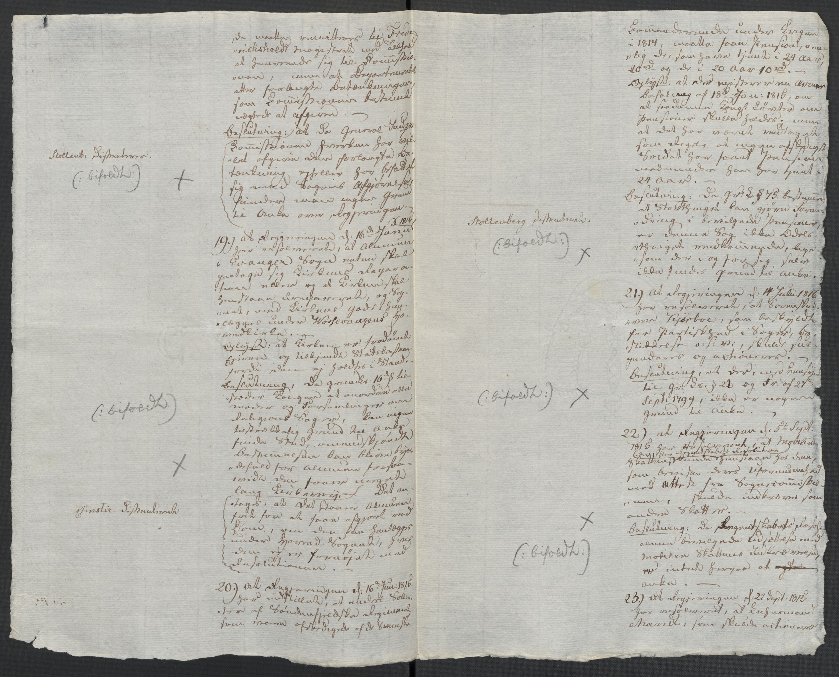 Christie, Wilhelm Frimann Koren, AV/RA-PA-0014/F/L0005: Christies dokumenter fra Stortinget, 1815-1816, p. 250