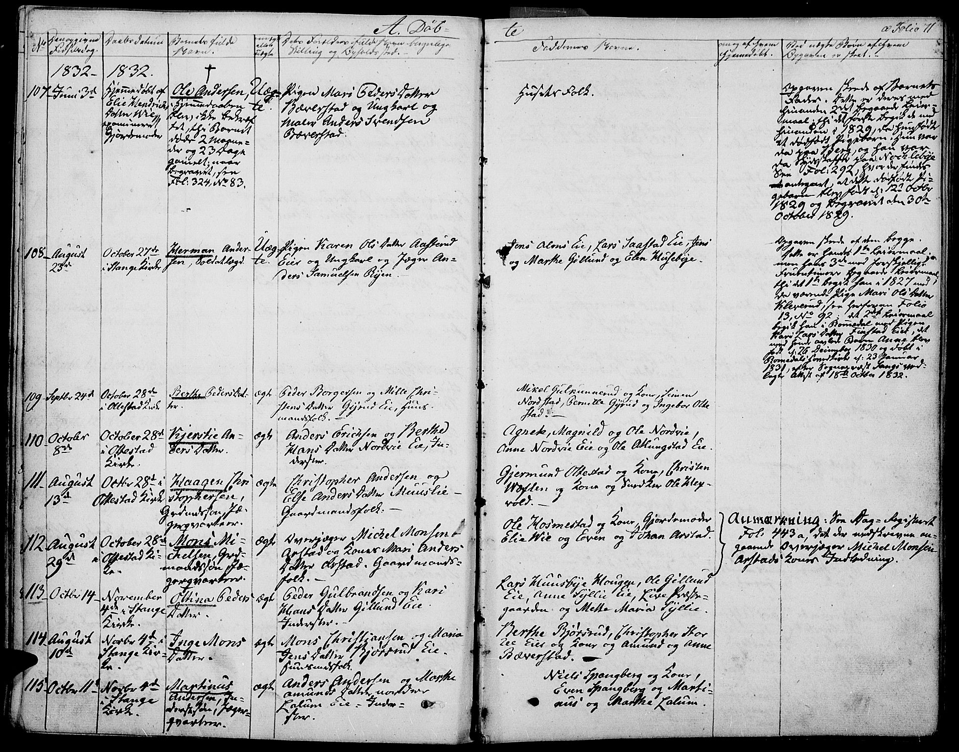 Stange prestekontor, AV/SAH-PREST-002/K/L0009: Parish register (official) no. 9, 1826-1835, p. 71