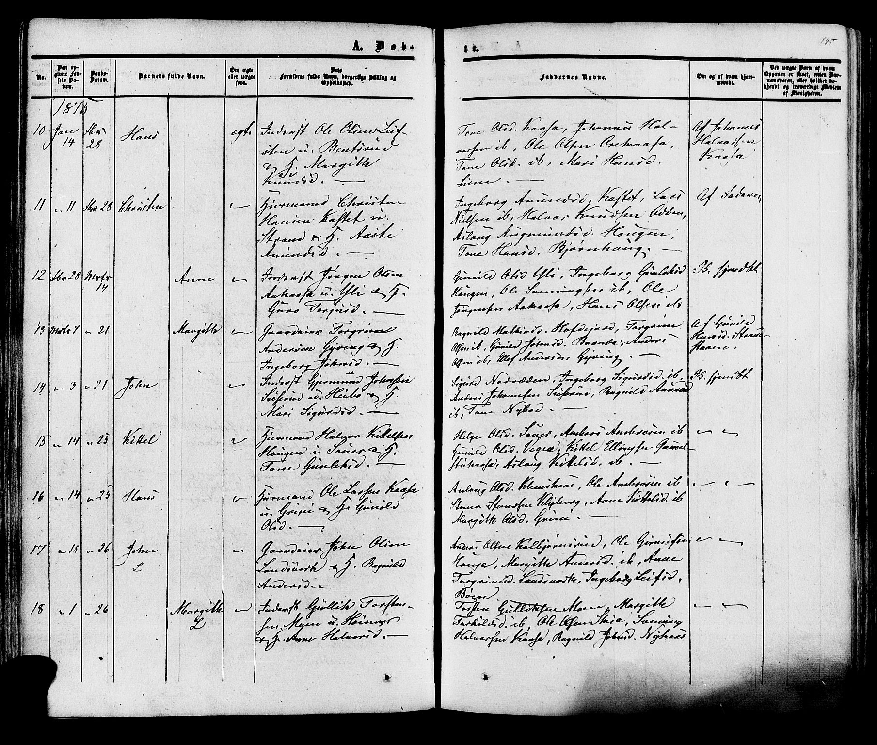 Heddal kirkebøker, AV/SAKO-A-268/F/Fa/L0007: Parish register (official) no. I 7, 1855-1877, p. 145