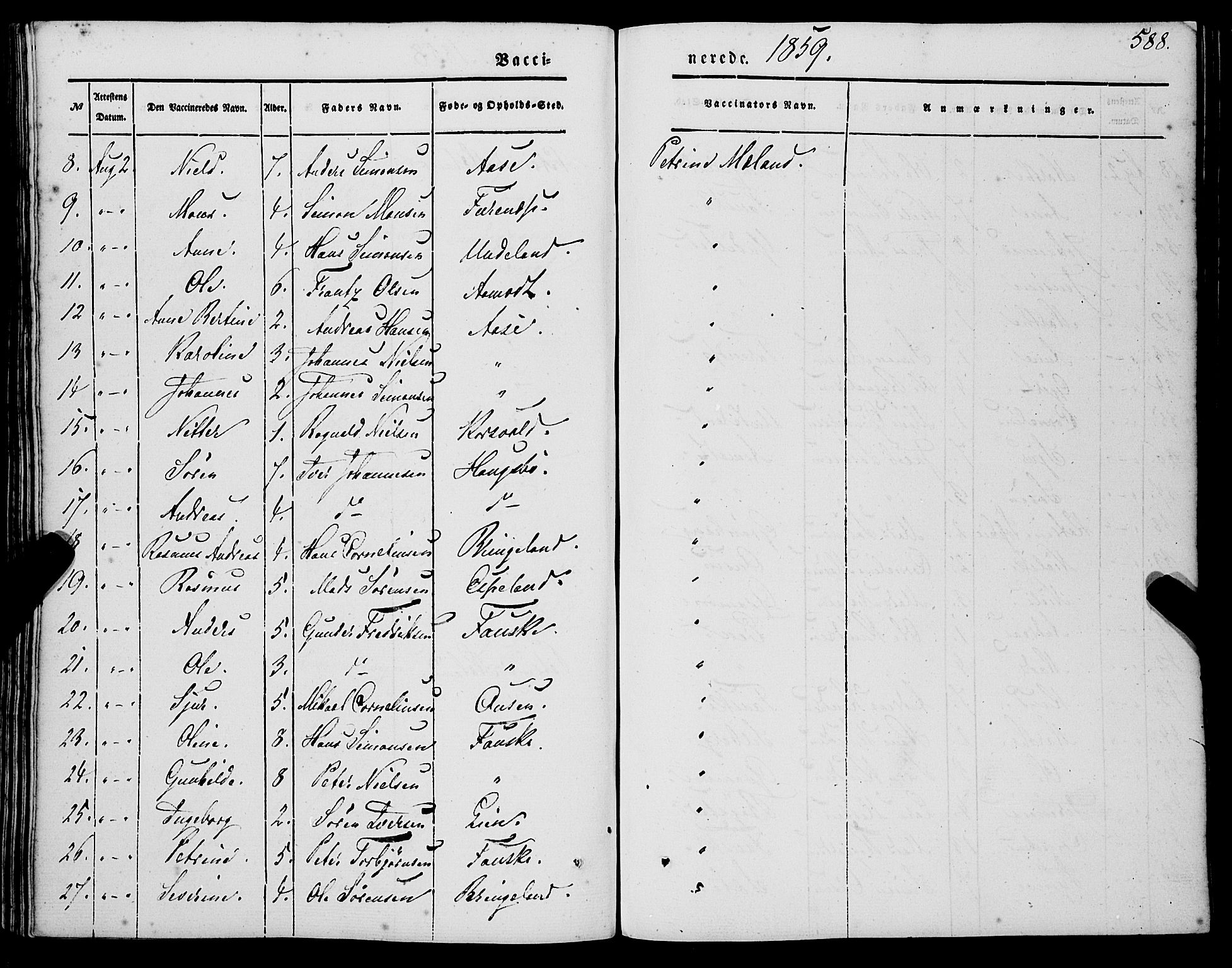 Gaular sokneprestembete, AV/SAB-A-80001/H/Haa: Parish register (official) no. A 4II, 1841-1859, p. 588