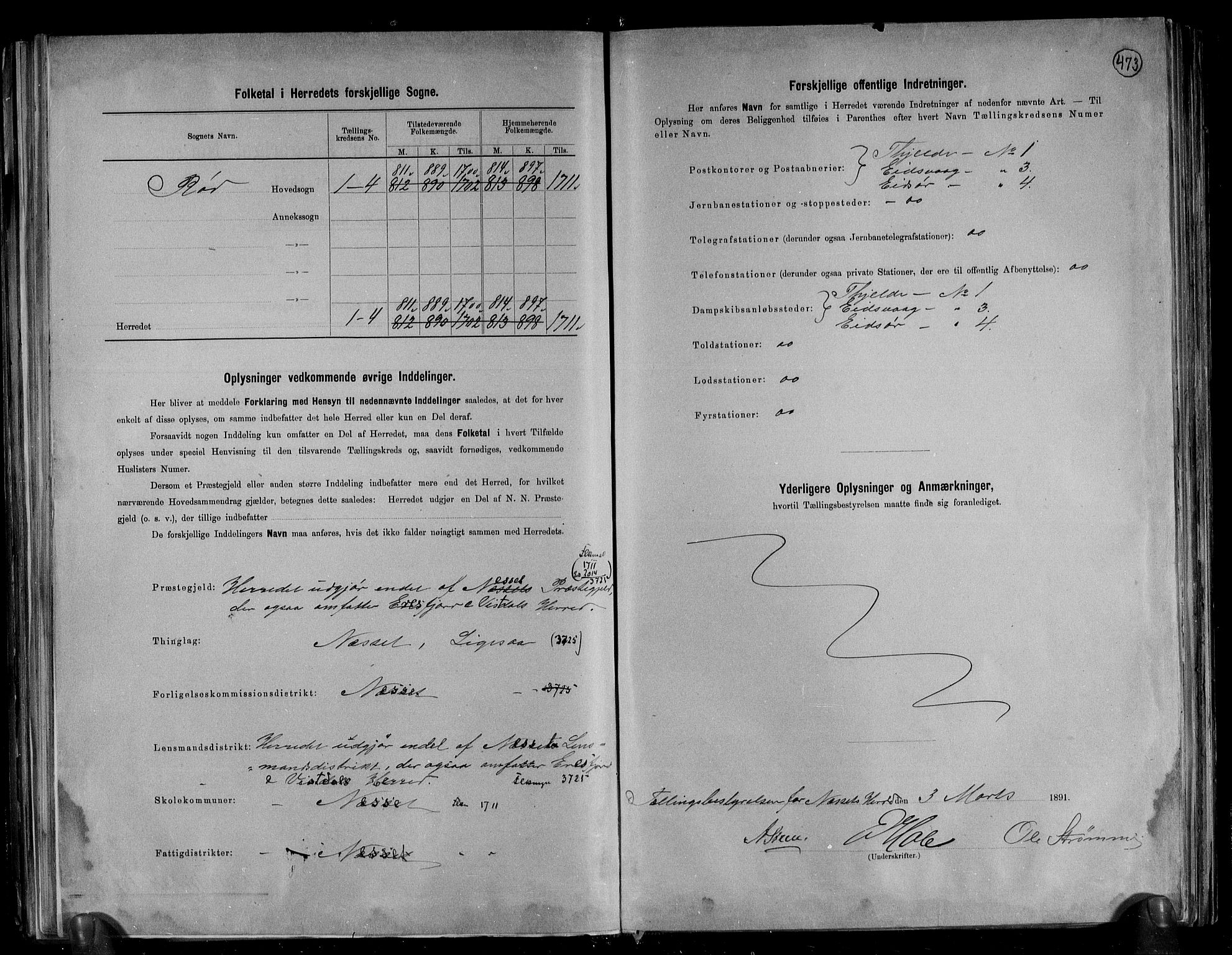 RA, 1891 census for 1543 Nesset, 1891, p. 3