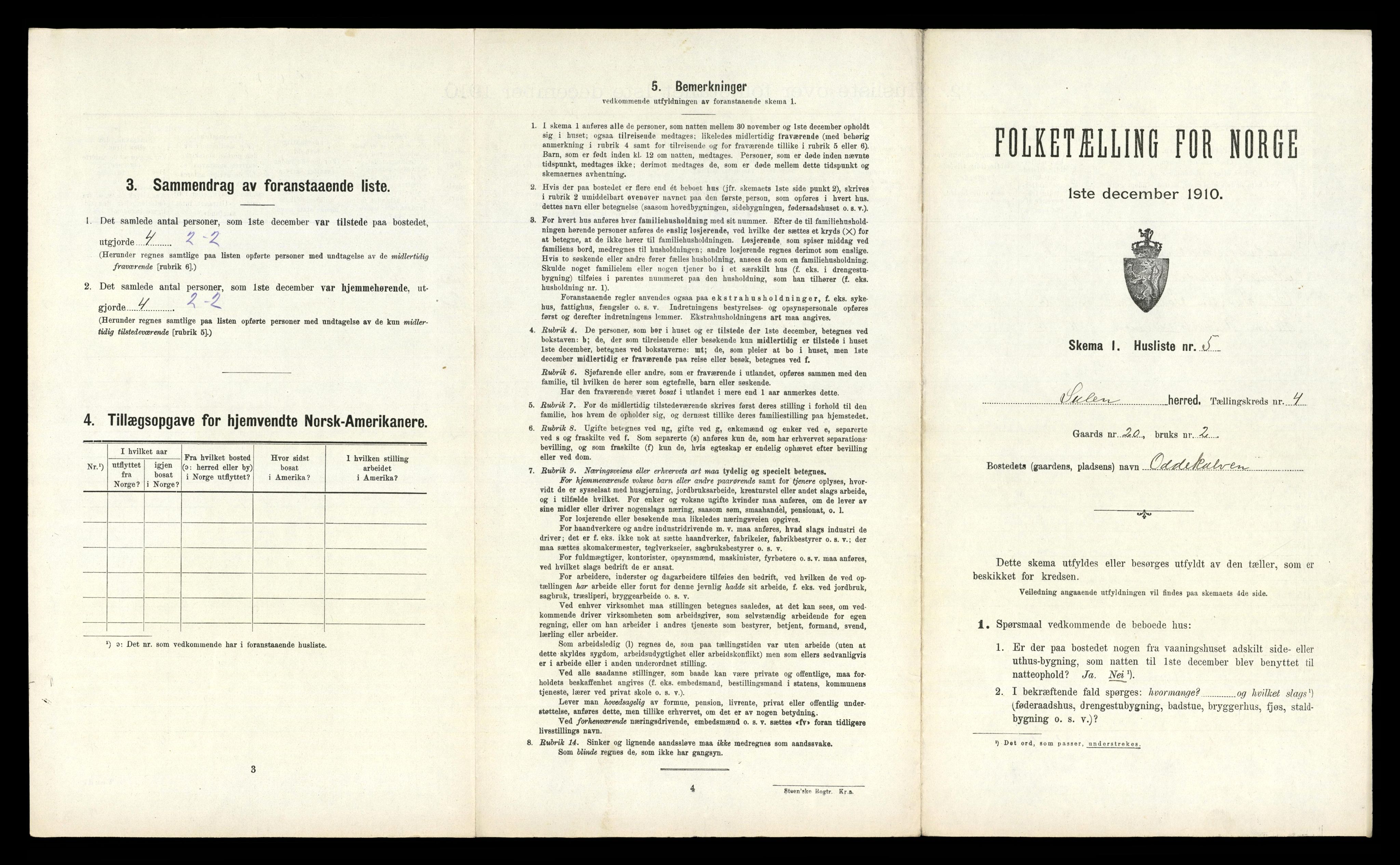 RA, 1910 census for Solund, 1910, p. 317