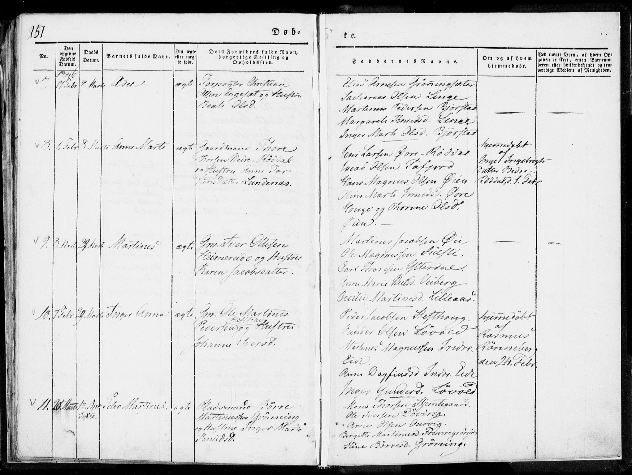 Ministerialprotokoller, klokkerbøker og fødselsregistre - Møre og Romsdal, AV/SAT-A-1454/519/L0247: Parish register (official) no. 519A06, 1827-1846, p. 151