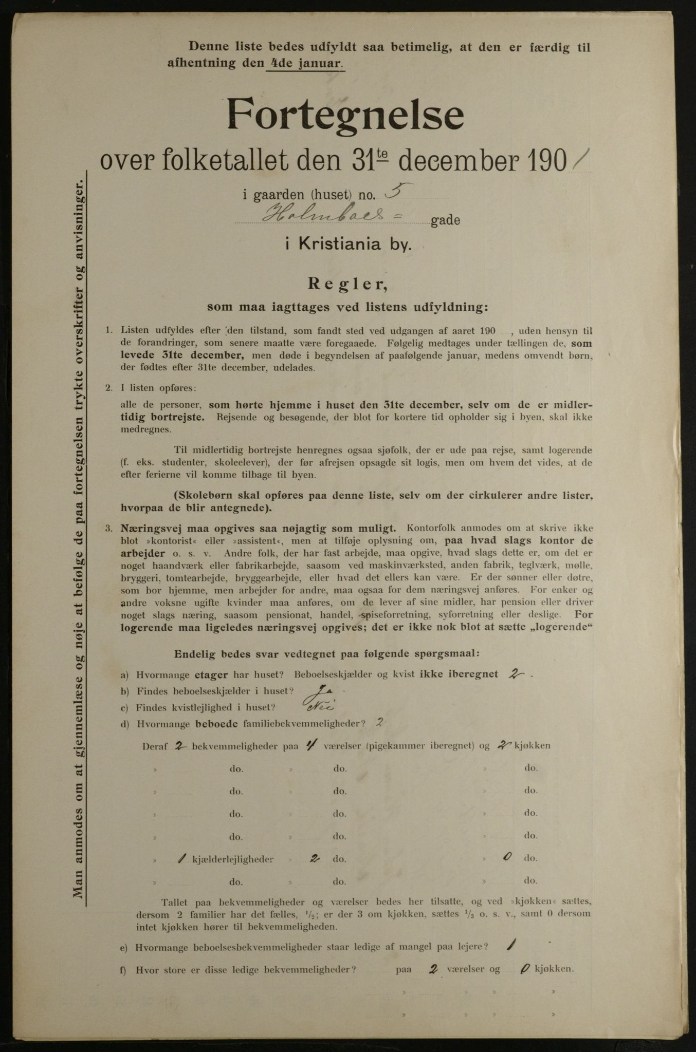 OBA, Municipal Census 1901 for Kristiania, 1901, p. 6439