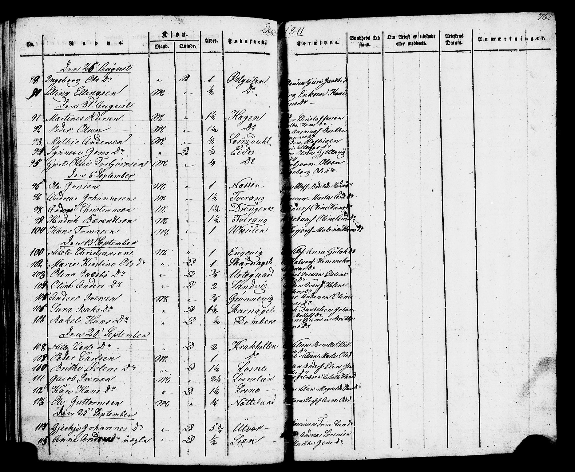 Gulen sokneprestembete, AV/SAB-A-80201/H/Haa/Haaa/L0026: Parish register (official) no. A 26, 1826-1842, p. 76
