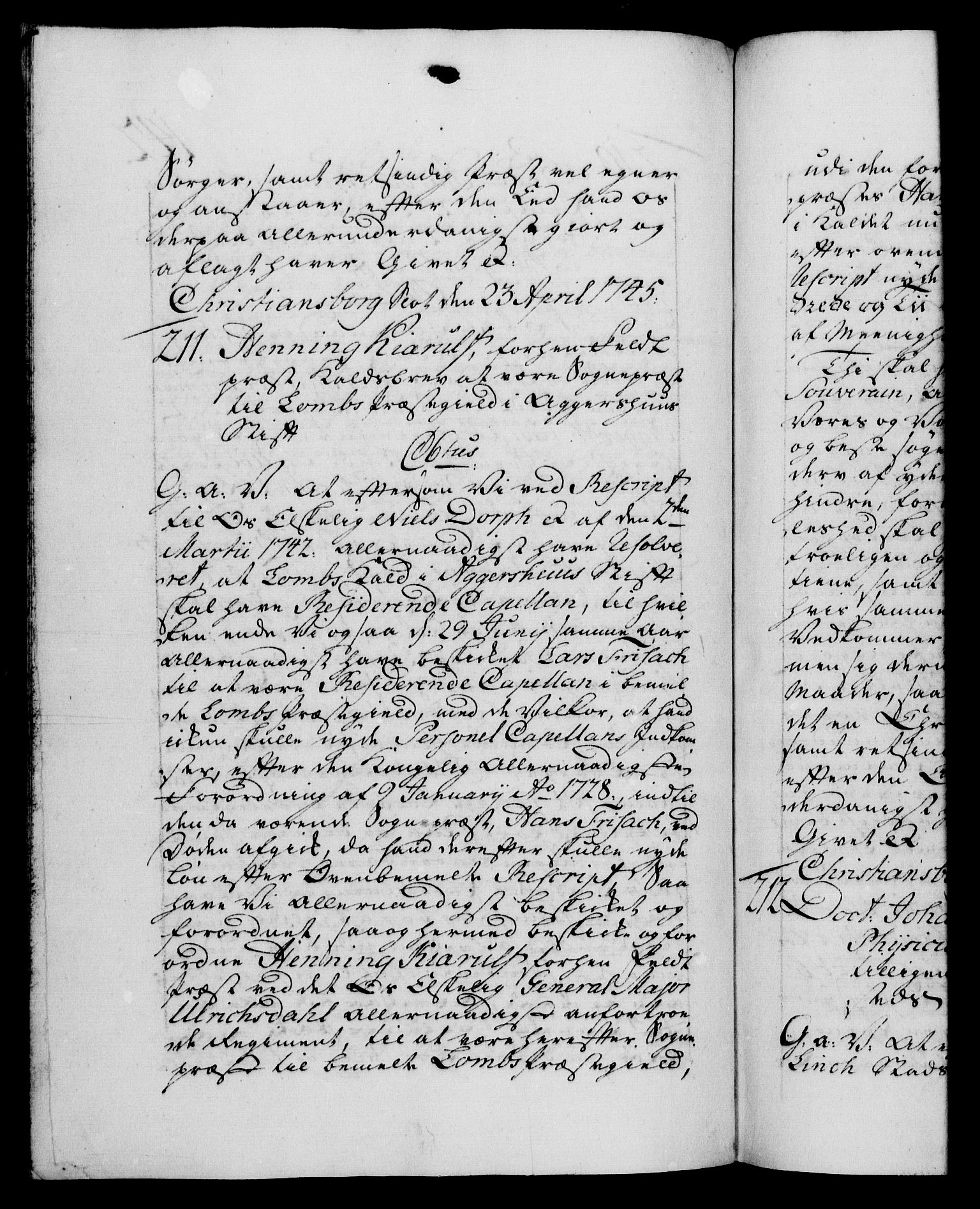 Danske Kanselli 1572-1799, AV/RA-EA-3023/F/Fc/Fca/Fcaa/L0034: Norske registre, 1745-1746, p. 142b