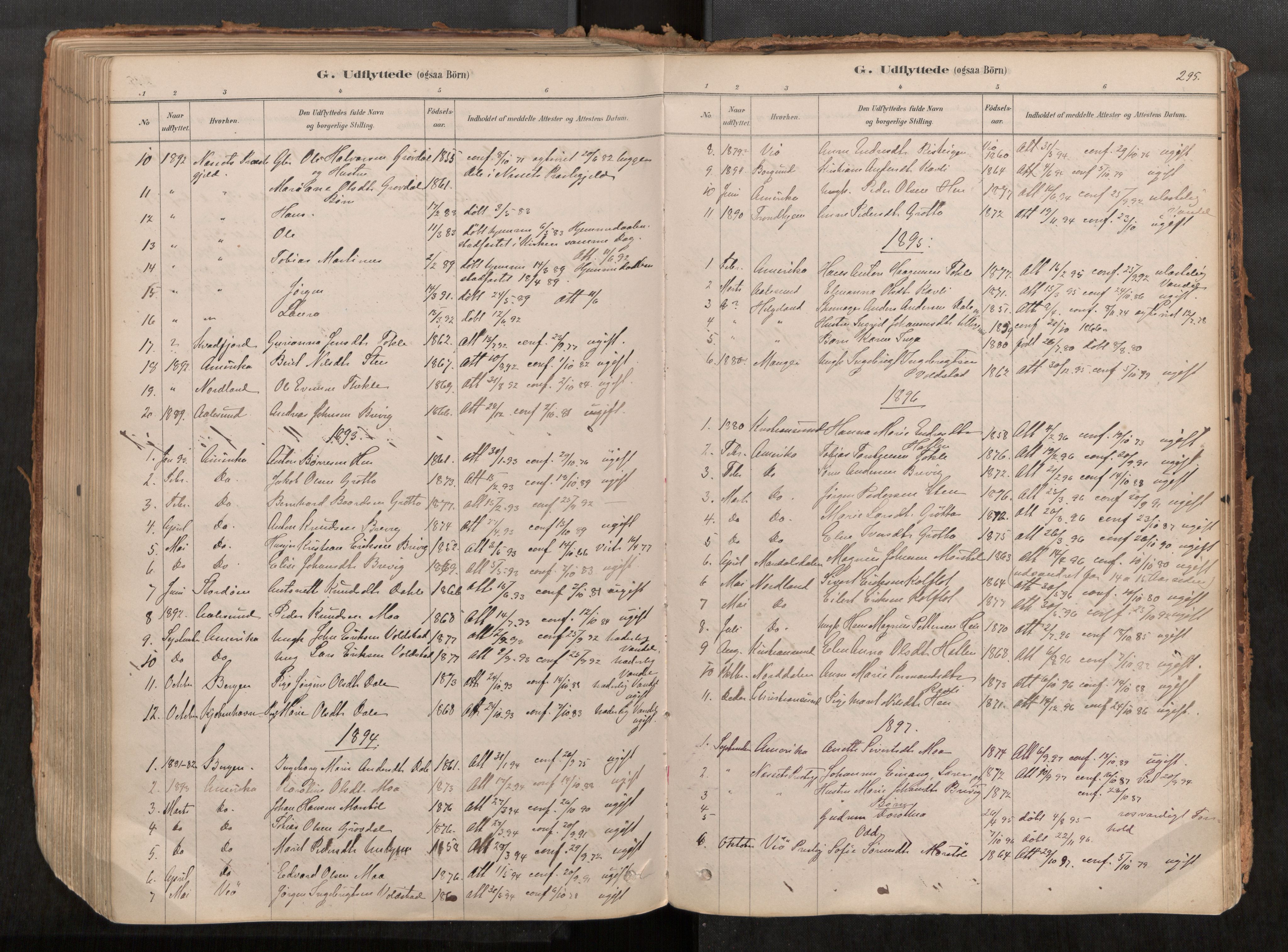 Ministerialprotokoller, klokkerbøker og fødselsregistre - Møre og Romsdal, SAT/A-1454/545/L0594: Parish register (official) no. 545A03, 1878-1920, p. 295